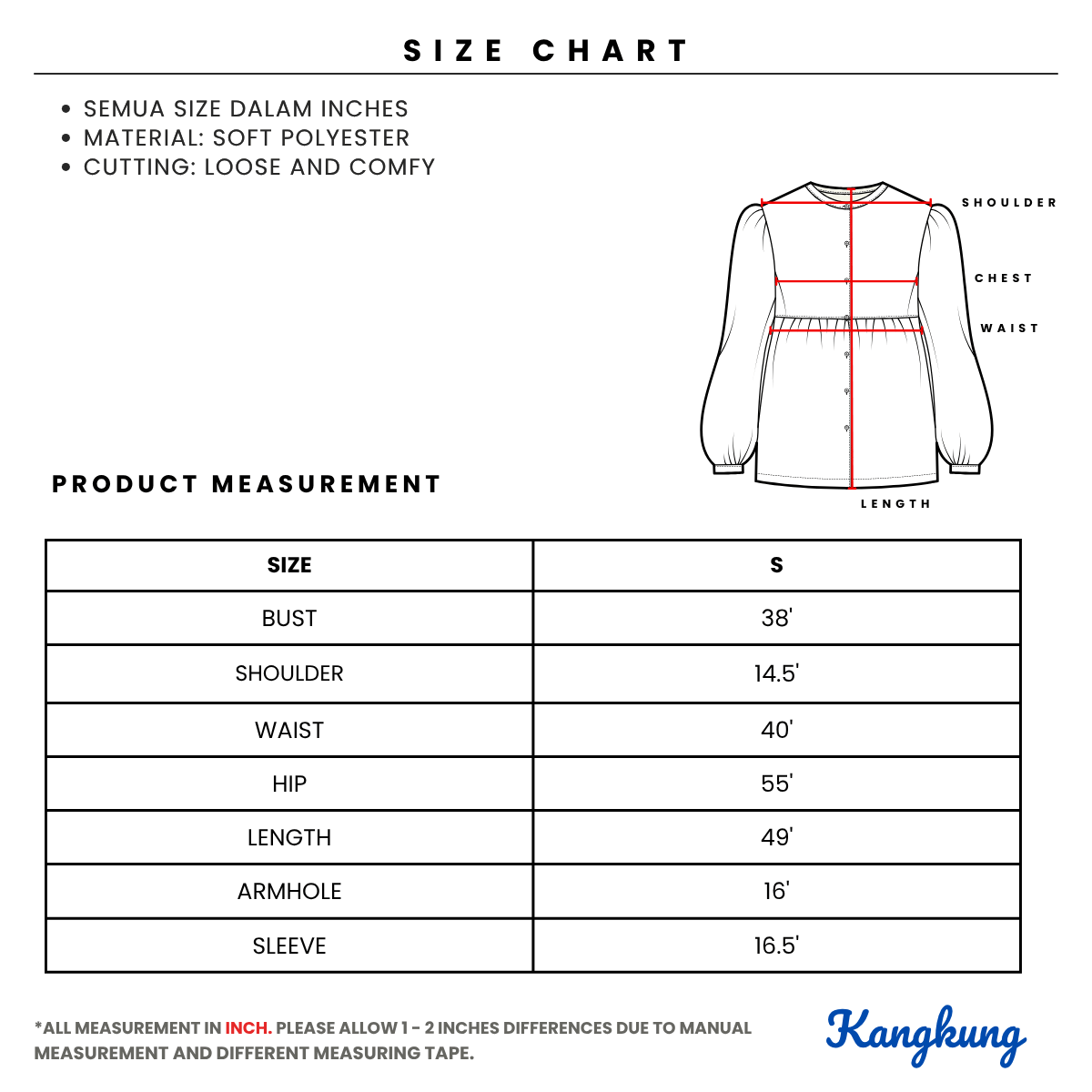 KANGKUNG PATRICIA OPEN V-NECK TOP - Q00403 (#153)