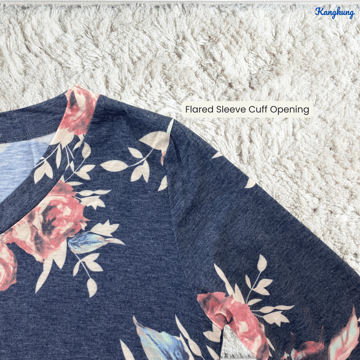 KANGKUNG PATRICIA OPEN V-NECK TOP - Q00403 (#153)