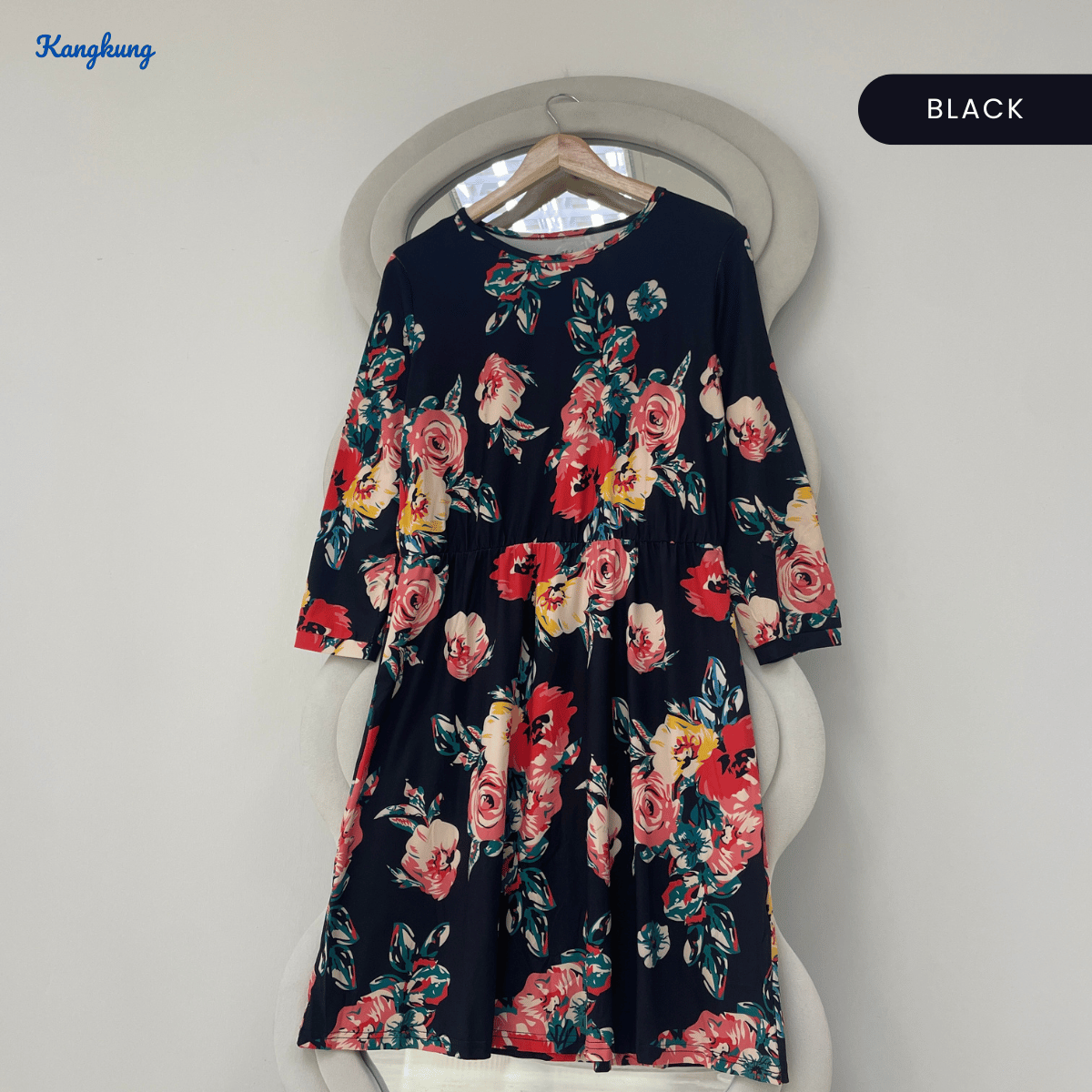KANGKUNG YANIE FLORAL PRINT FLOWY MINI DRESS - Q005(#138)