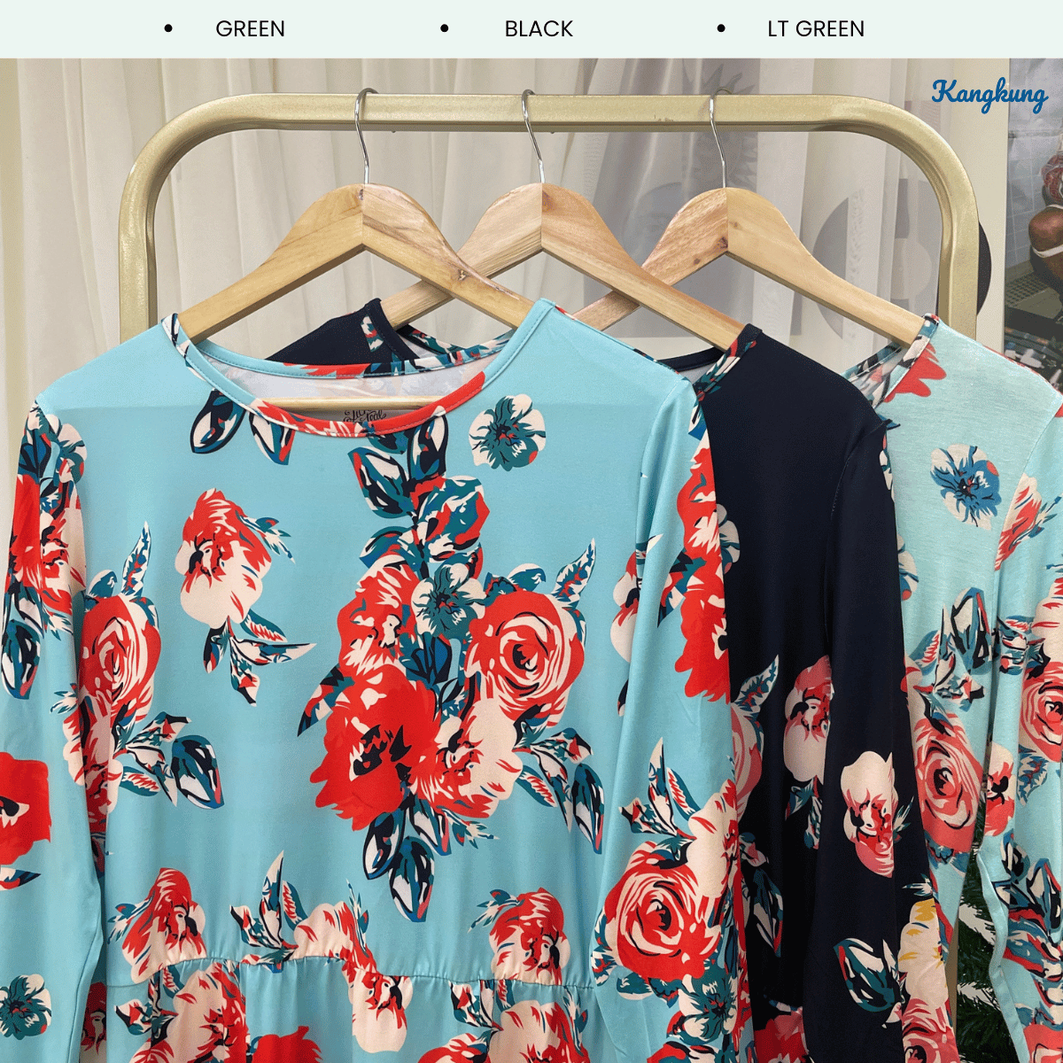 KANGKUNG YANIE FLORAL PRINT FLOWY MINI DRESS - Q005(#138)