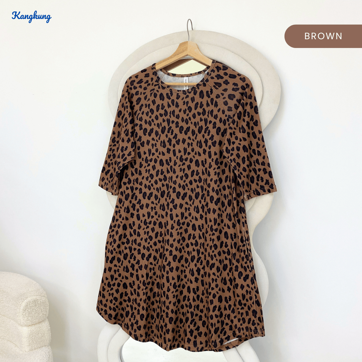 KANGKUNG JANE PRINTED FLARE LONG TOP-Q006