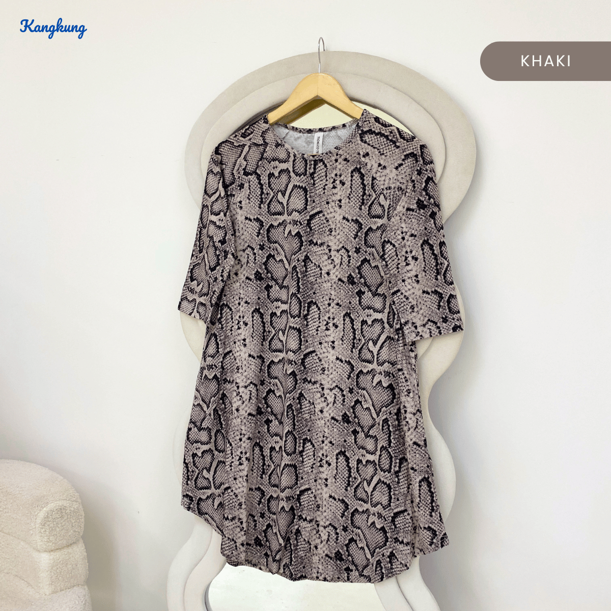 KANGKUNG JANE PRINTED FLARE LONG TOP-Q006