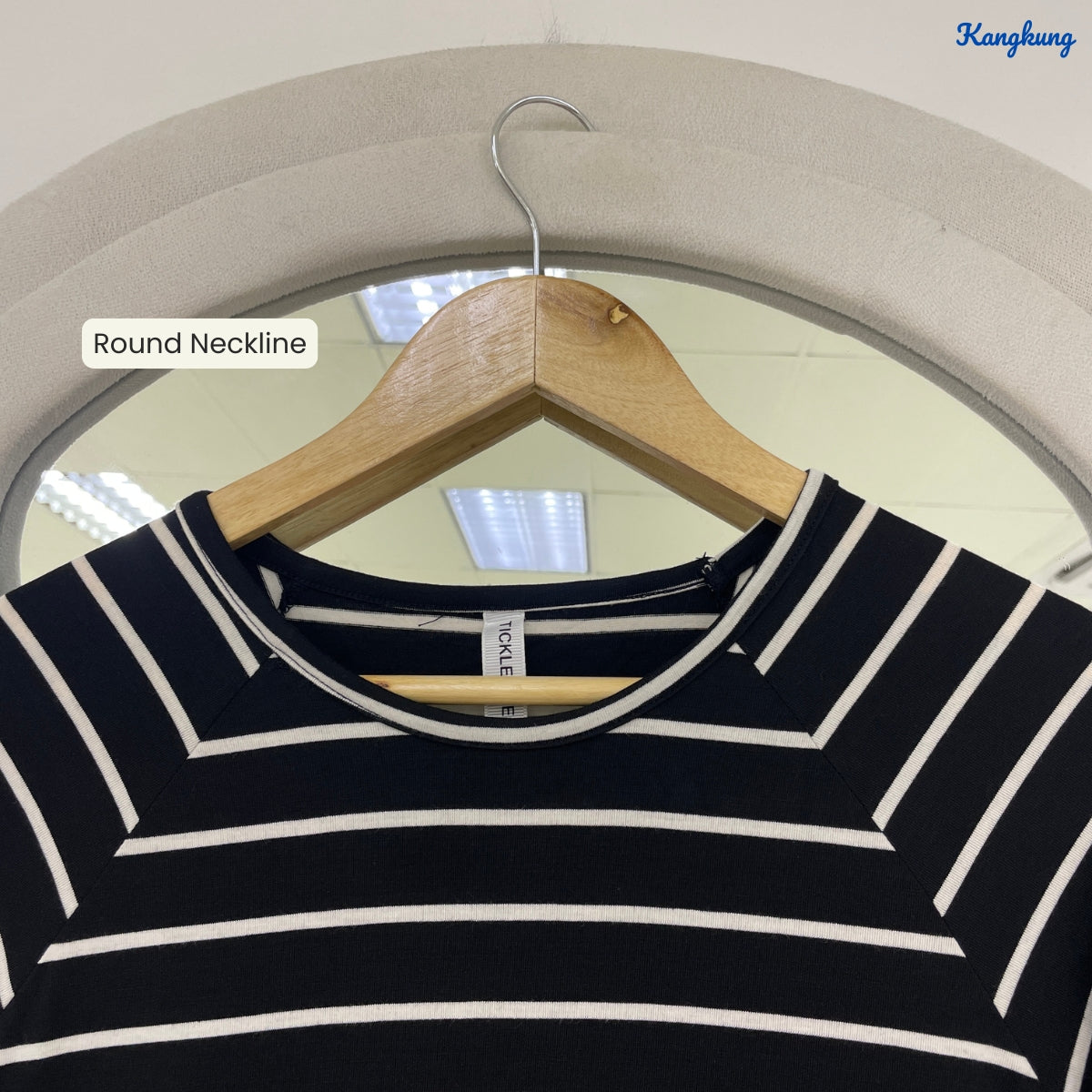 KANGKUNG JANETTE STRIPED A-LINE LONG TOP - Q007