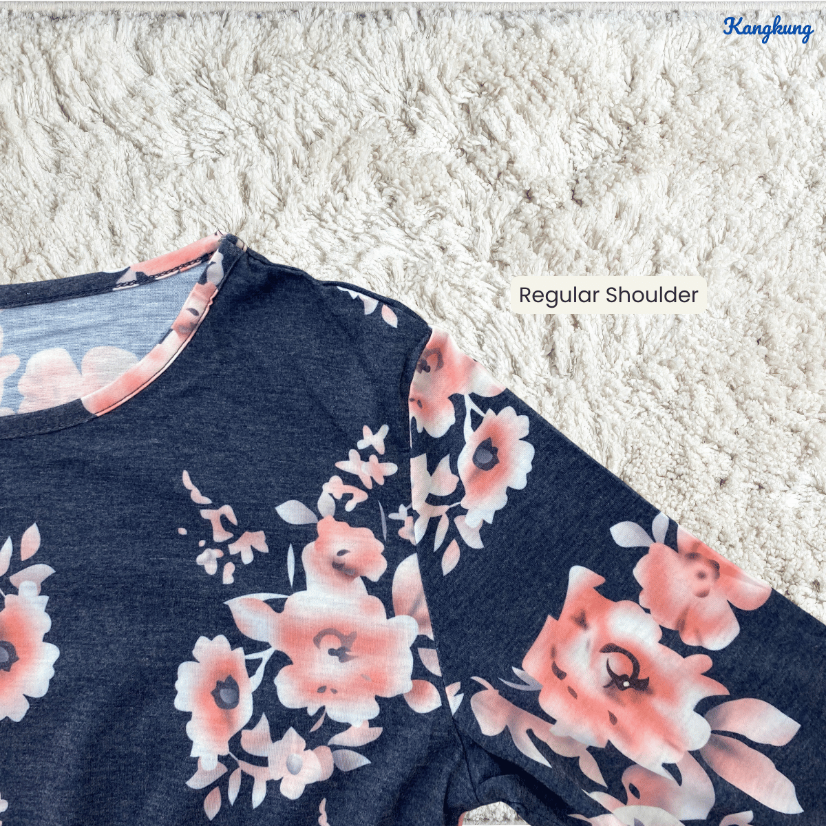 KANGKUNG ANDREA LONG SLEEVE MODEST FLORAL TOP - Q008 (#191)