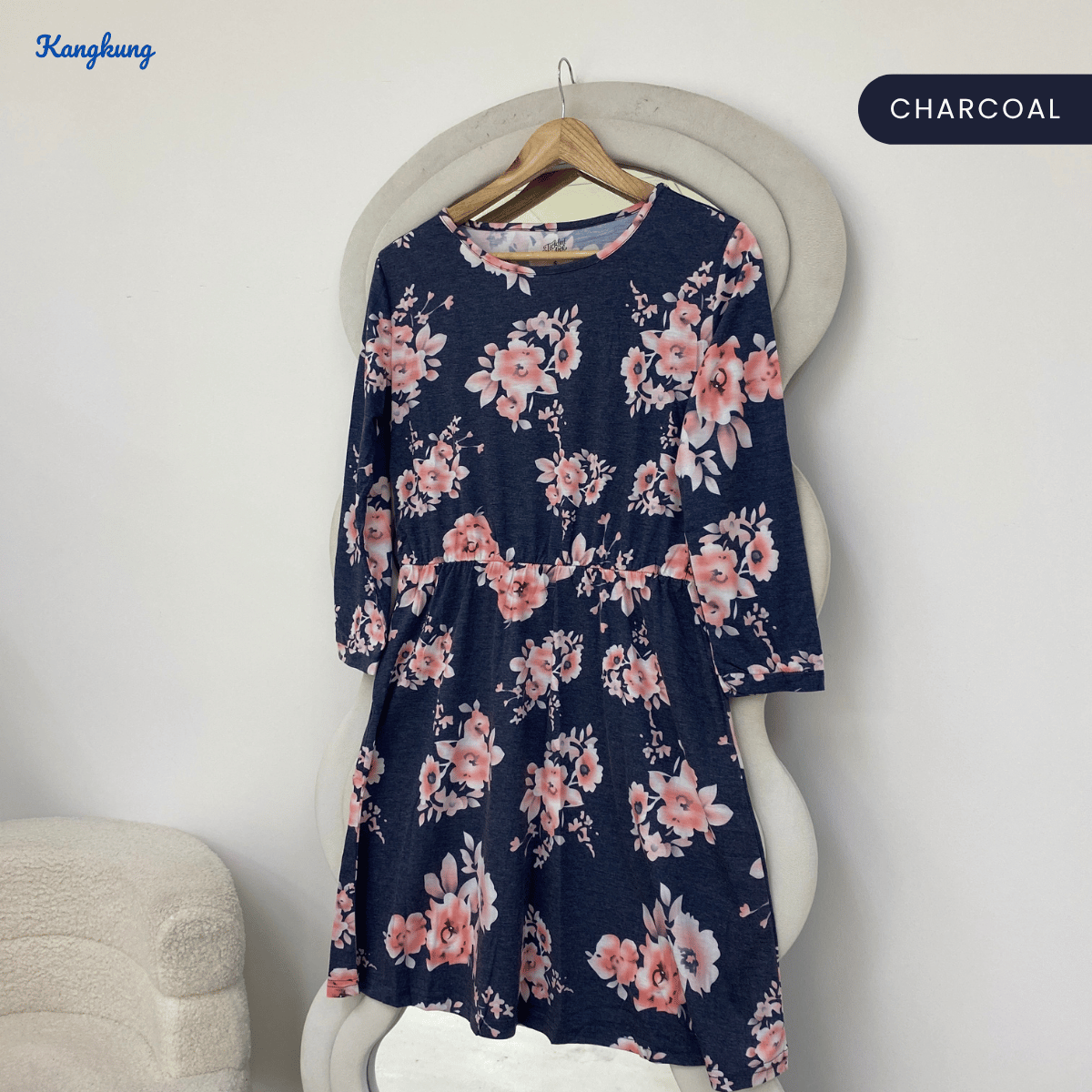 KANGKUNG ANDREA LONG SLEEVE MODEST FLORAL TOP - Q008 (#191)