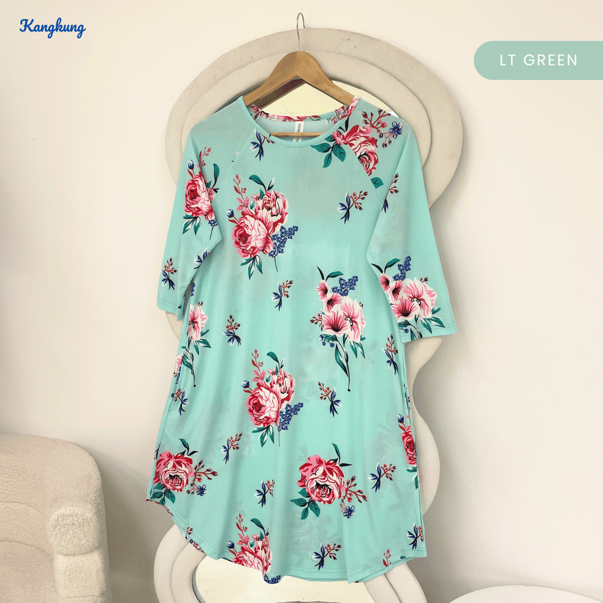 KANGKUNG BIHA FLORAL PRINTED LONG SLEEVE TOP-Q009