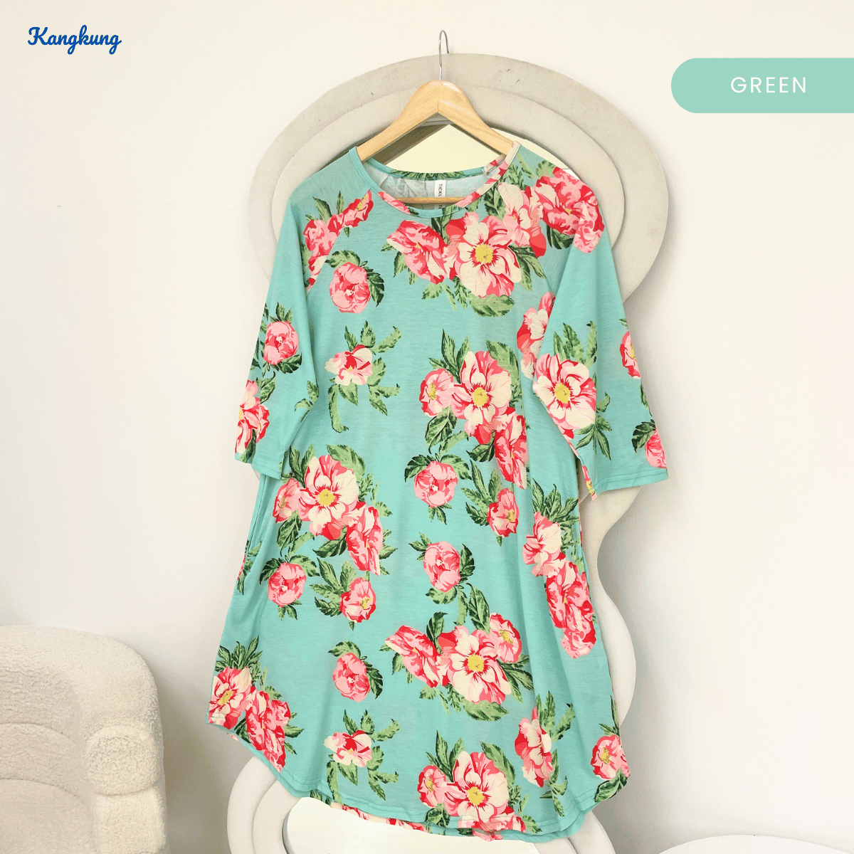 KANGKUNG BIHA FLORAL PRINTED LONG SLEEVE TOP-Q009