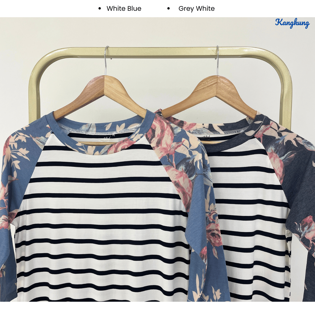 KANGKUNG SUNNY MODEST STRIPED LONG TOP-Q012