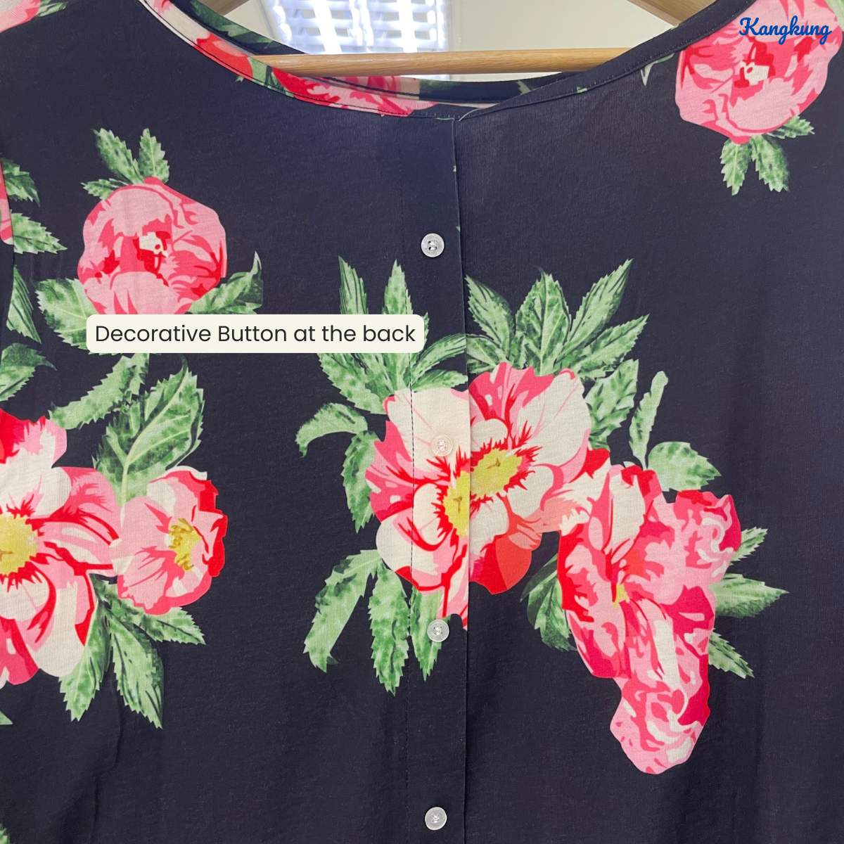 KANGKUNG ZAINAB FLORAL PRINT BALLOON SLEEVE LONG TOP - Q019
