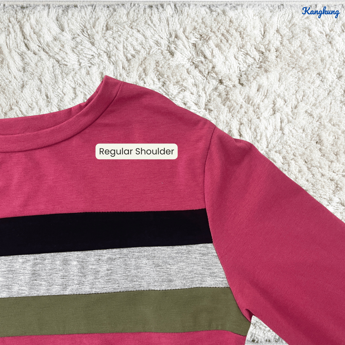 KANGKUNG CLARE CASUAL STRIPE PANEL SWEATSHIRT-Q021