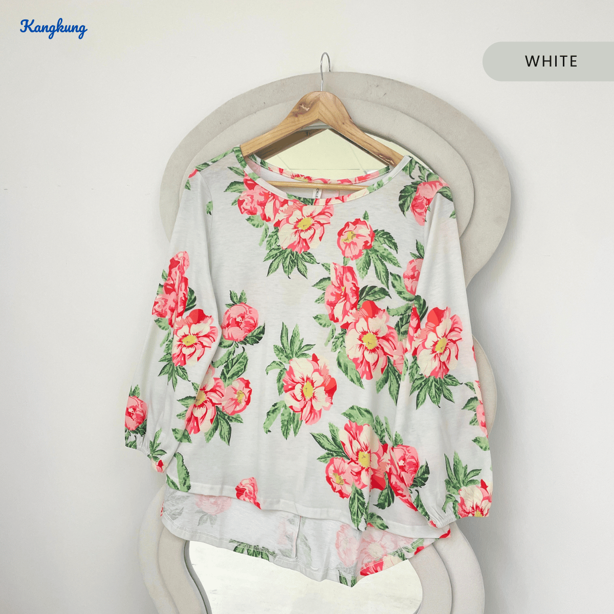 KANGKUNG ALEA FLORAL PRINTED LONG SLEEVE TOP-Q022