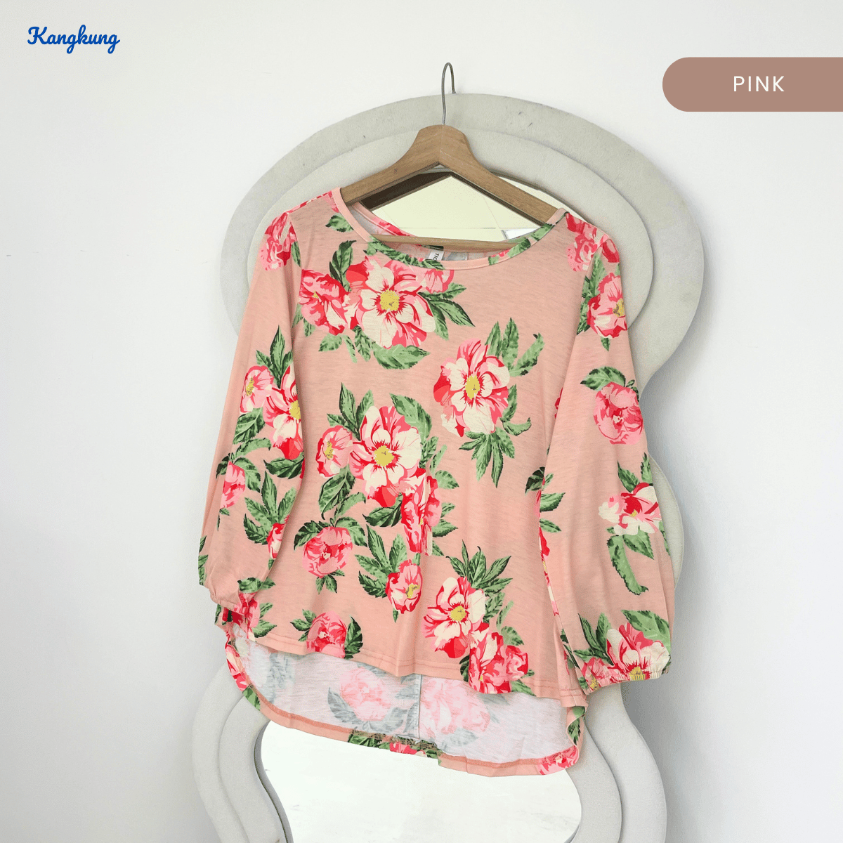 KANGKUNG ALEA FLORAL PRINTED LONG SLEEVE TOP-Q022