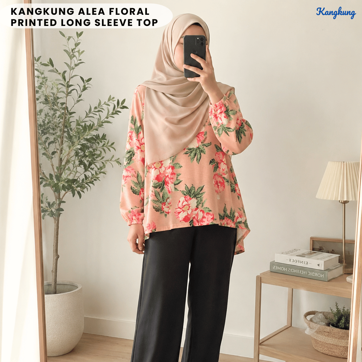 KANGKUNG ALEA FLORAL PRINTED LONG SLEEVE TOP-Q022