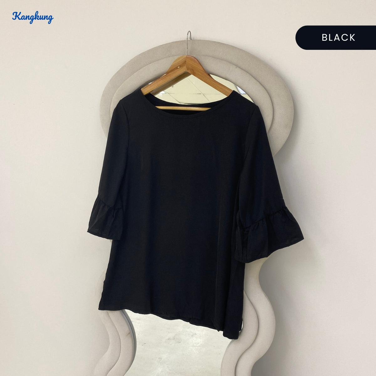 KANGKUNG MANDY RUFFLE BELL SLEEVE LONG TOP - Q025