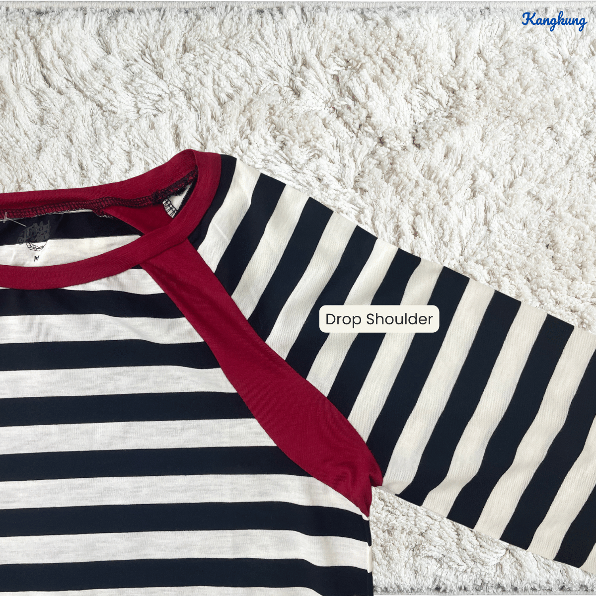 KANGKUNG SONIA RAGLAN STRIPED LONG SLEEVE CASUAL TOP-Q028