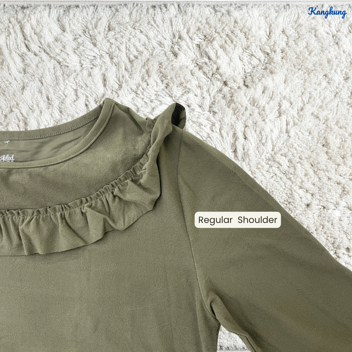 KANGKUNG STARLA RUFFLE COLLAR LONG SLEEVE CASUAL TOP - Q032