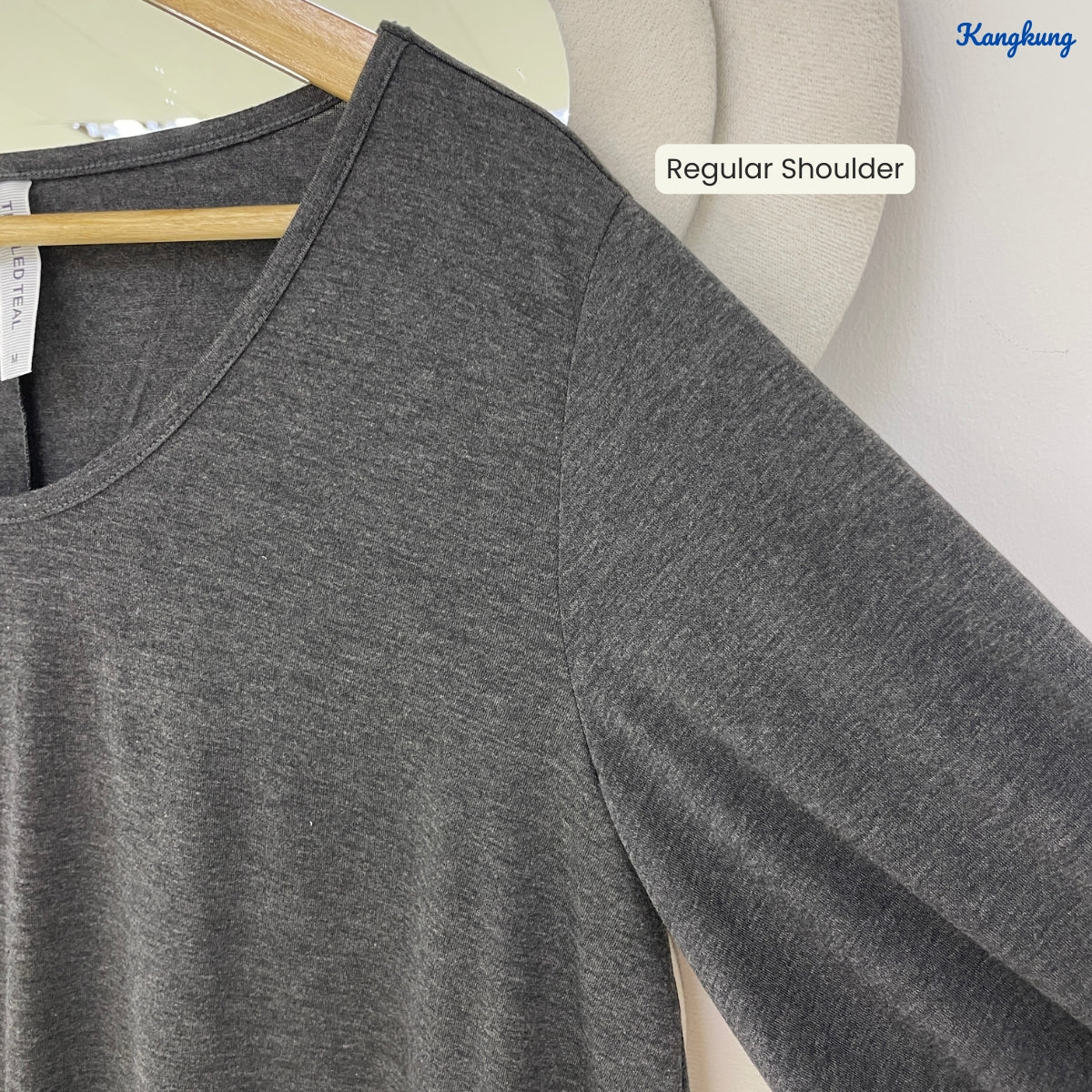 KANGKUNG AINIE RUCHED 3/4 SLEEVE LONG TOP - Q038