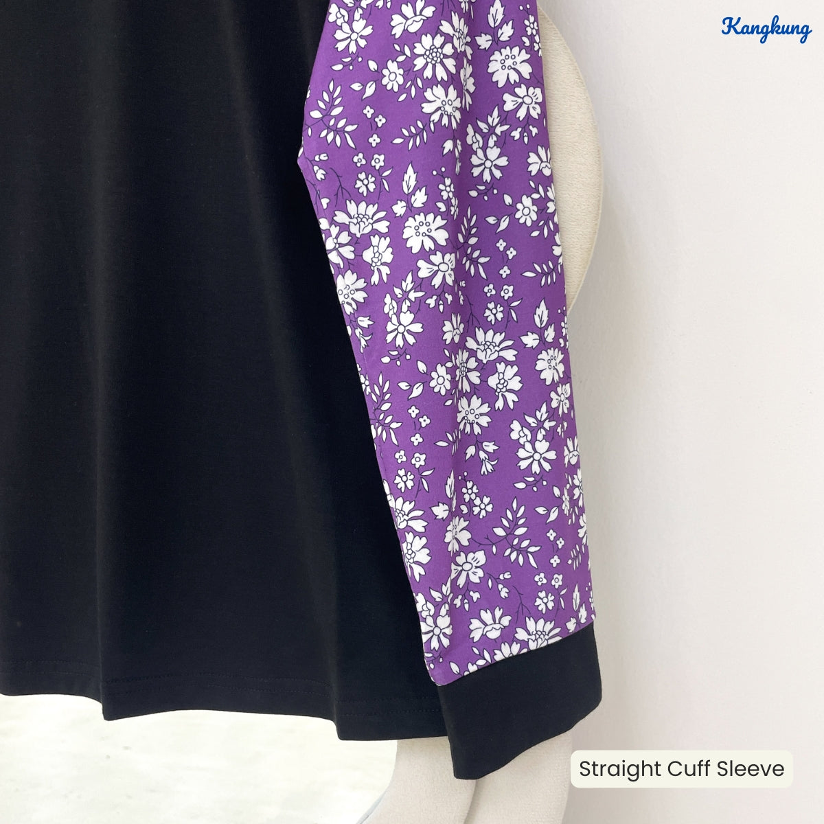 KANGKUNG LAURA FLORAL RAGLAN SLEEVE LONG TOP - Q039