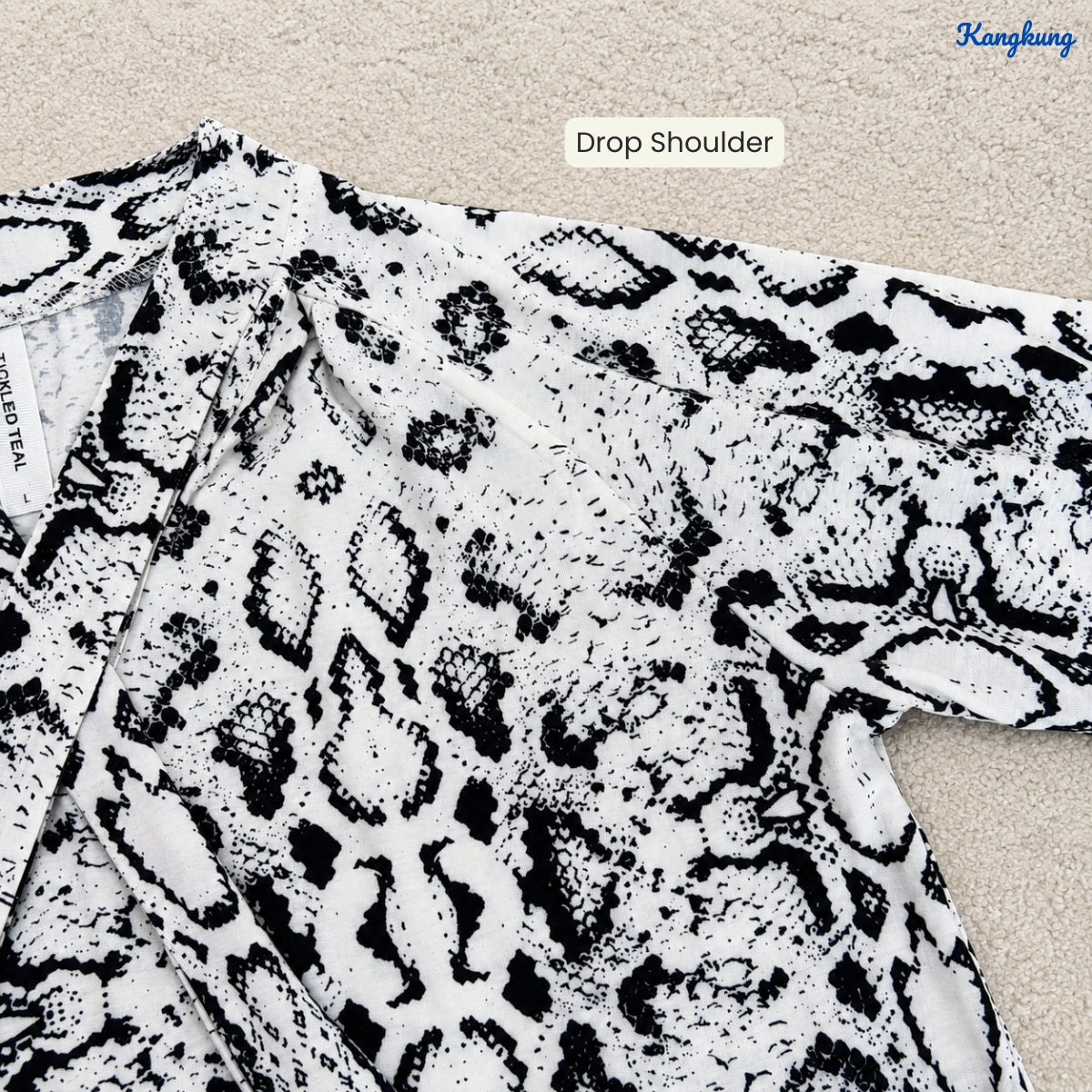 KANGKUNG LOUISA LEOPARD PRINT TIE-NECK LONG SLEEVE TOP - Q041