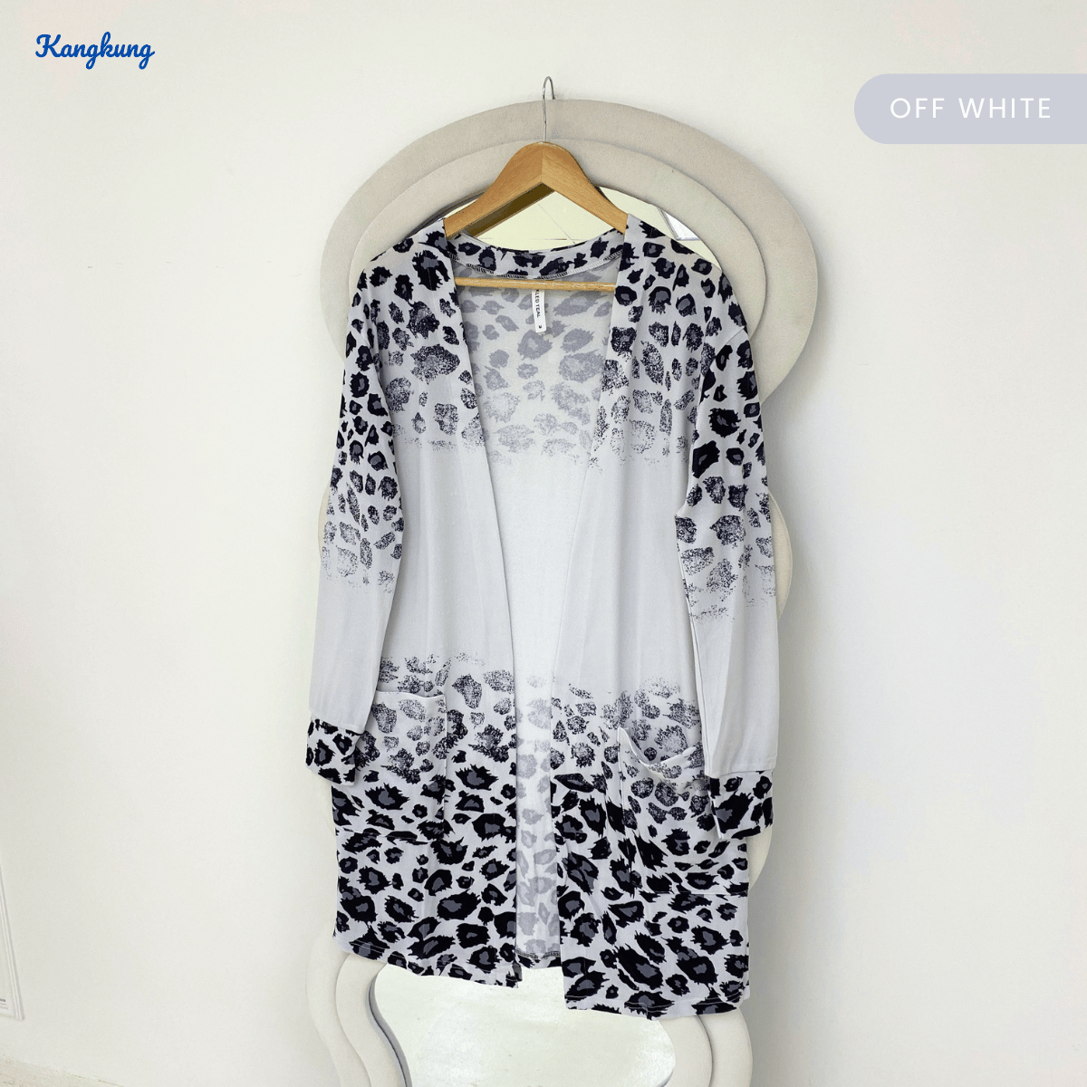 KANGKUNG MARLINI LEOPARD PRINT OPEN CARDIGAN-Q043