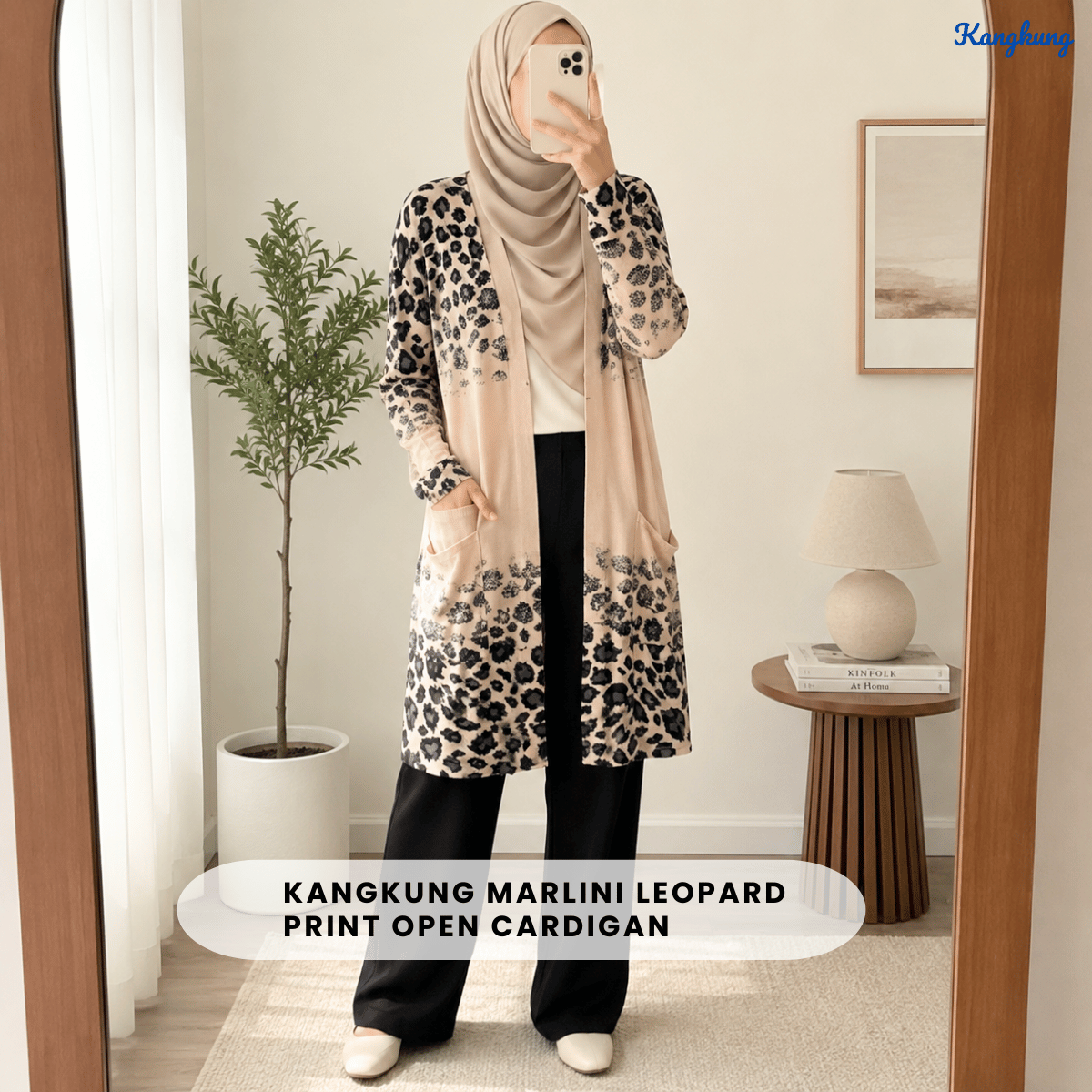 KANGKUNG MARLINI LEOPARD PRINT OPEN CARDIGAN-Q043