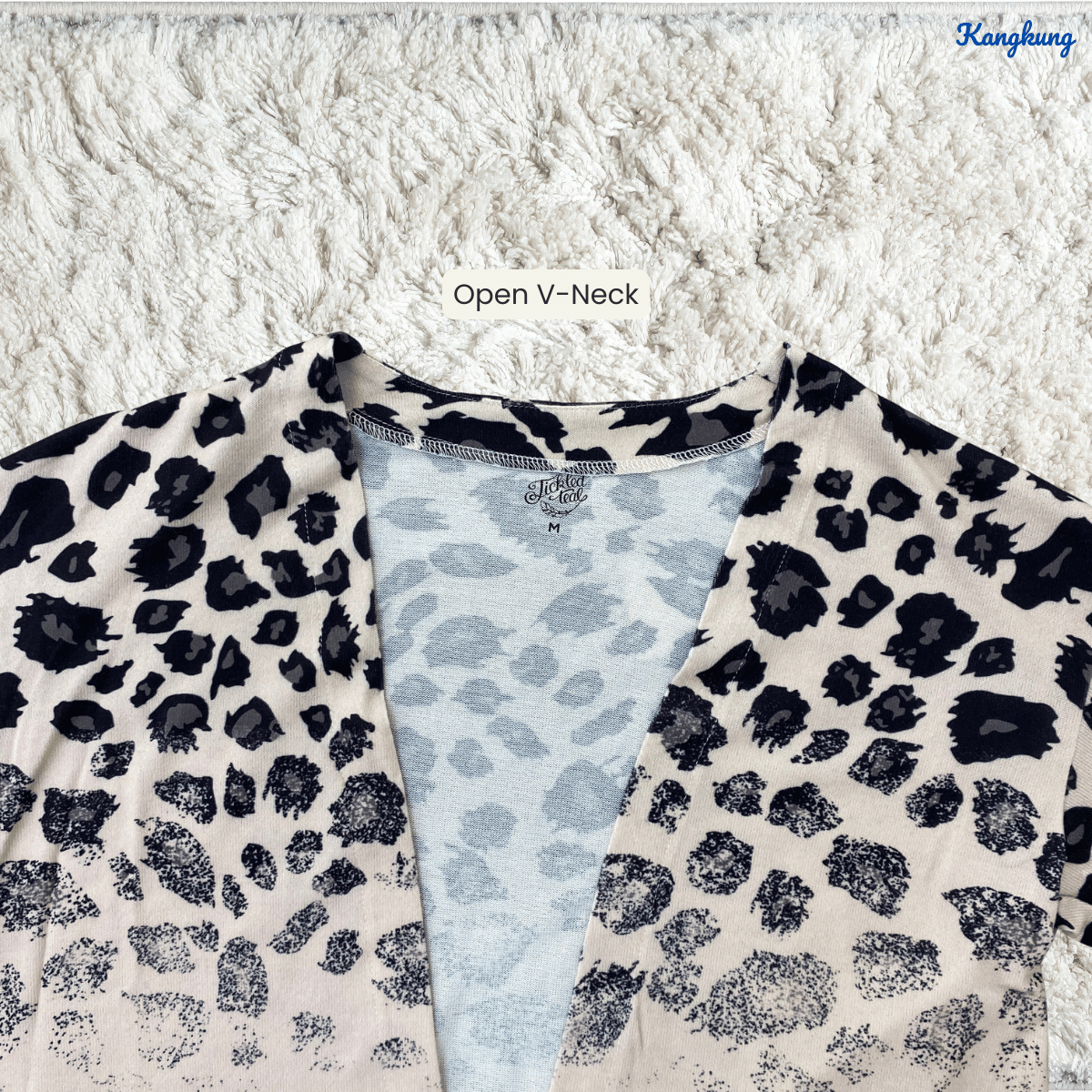 KANGKUNG MARLINI LEOPARD PRINT OPEN CARDIGAN-Q043