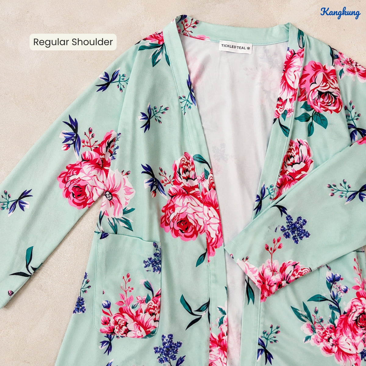KANGKUNG AVELINA FLORAL PRINT OPEN-FRONT LONG CARDIGAN - Q045