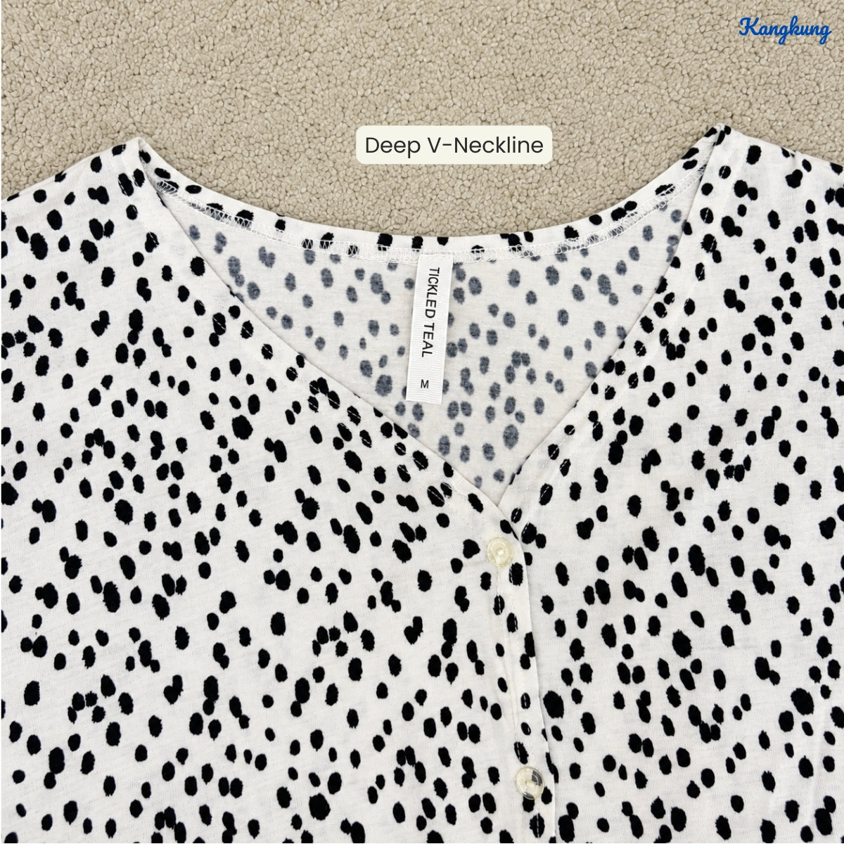 KANGKUNG ELOWEN LEOPARD PRINT TIE-FRONT LONG SLEEVE TOP - Q046