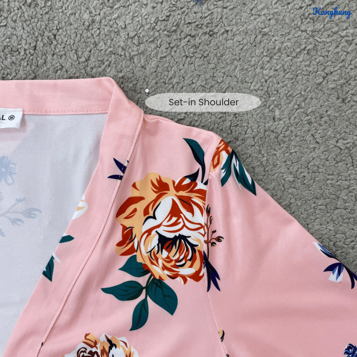 KANGKUNG EVELINA FLORAL PRINT OPEN-FRONT LONG CARDIGAN - Q048(#045)