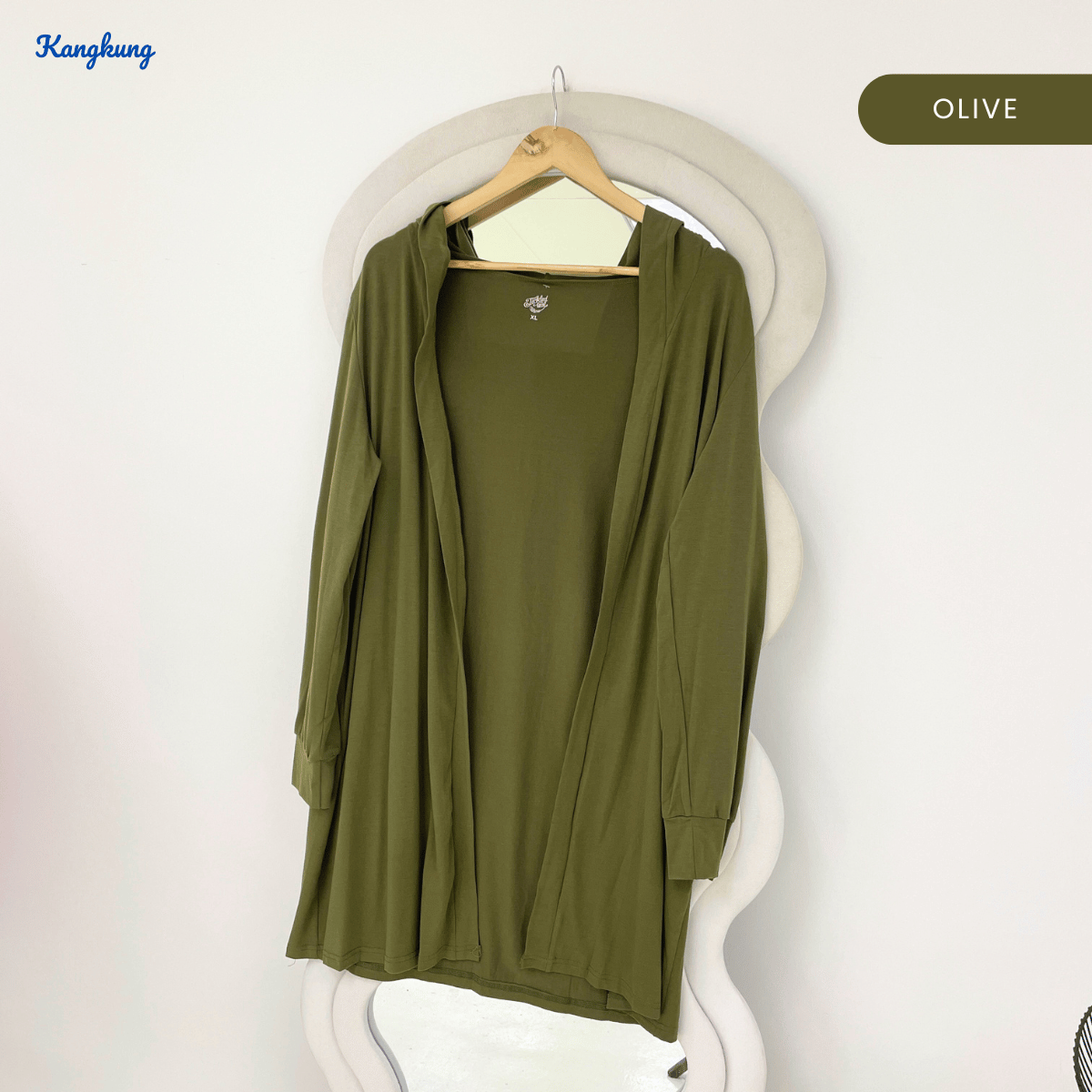 KANGKUNG ANNORA DRAPED POCKET LONG CARDIGAN - Q049