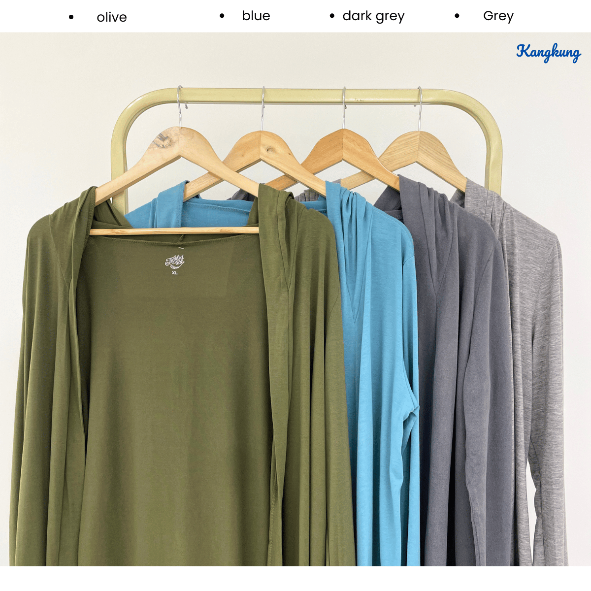 KANGKUNG ANNORA DRAPED POCKET LONG CARDIGAN - Q049