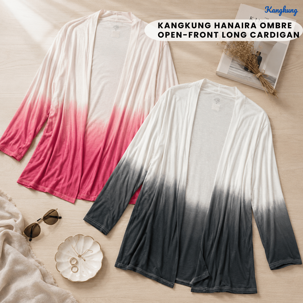 KANGKUNG HANAIRA OMBRE OPEN-FRONT LONG CARDIGAN - Q050