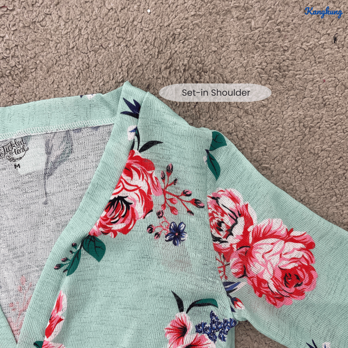 KANGKUNG CALISTA FLORAL PRINT OPEN-FRONT LONG CARDIGAN - Q051(#136)