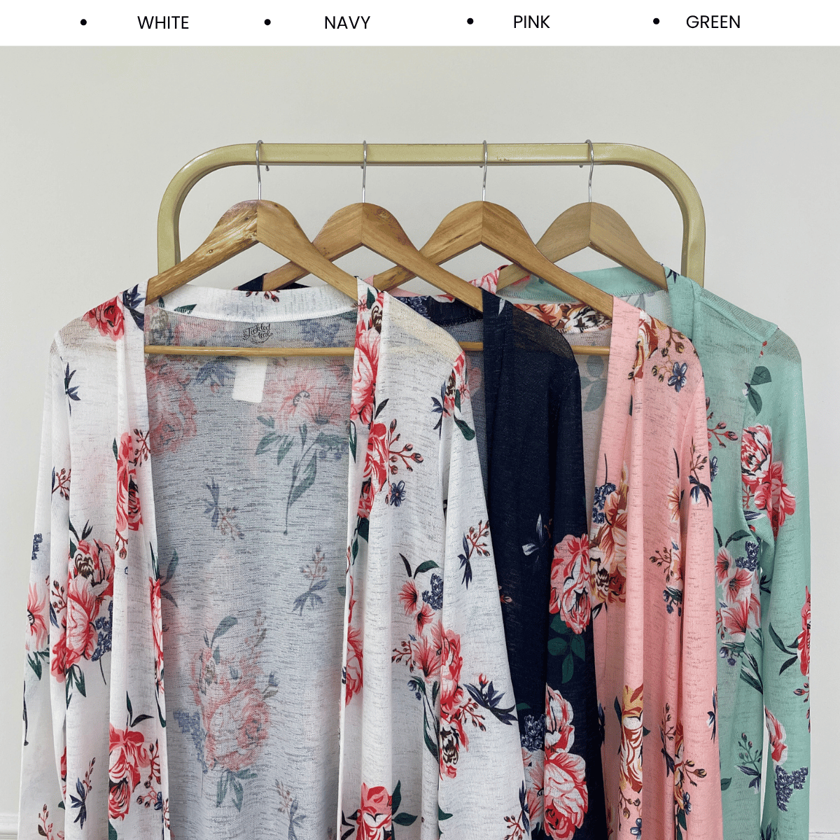 KANGKUNG CALISTA FLORAL PRINT OPEN-FRONT LONG CARDIGAN - Q051(#136)