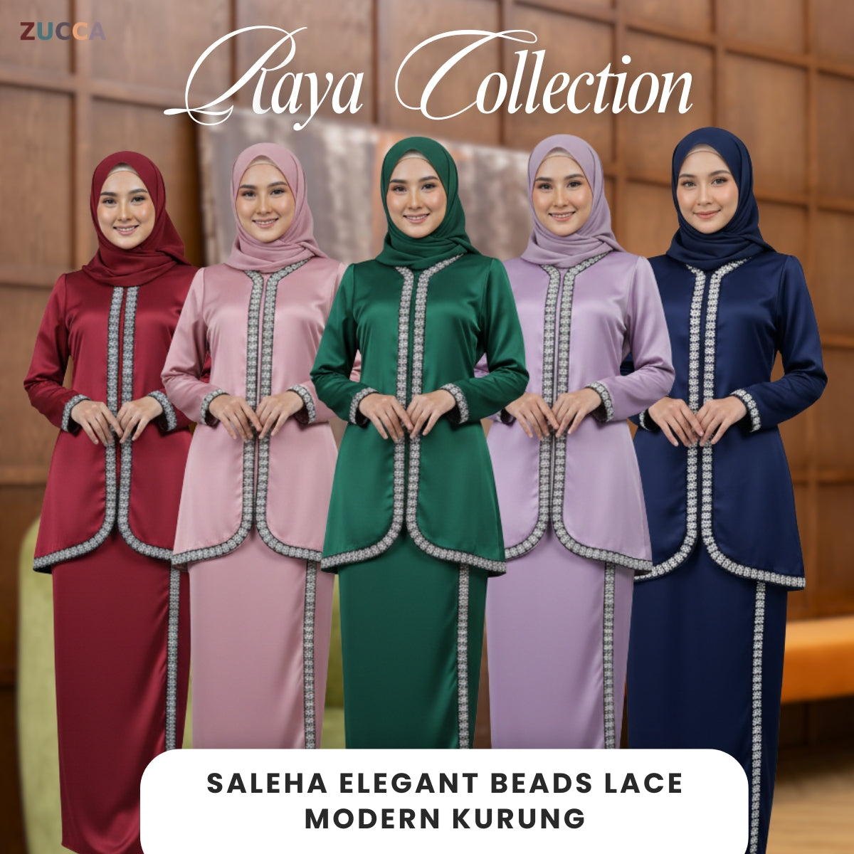 [JOM RAYA 2026] ZUCCA SALEHA KURUNG MODERN WITH BEAD DETAILS - R014