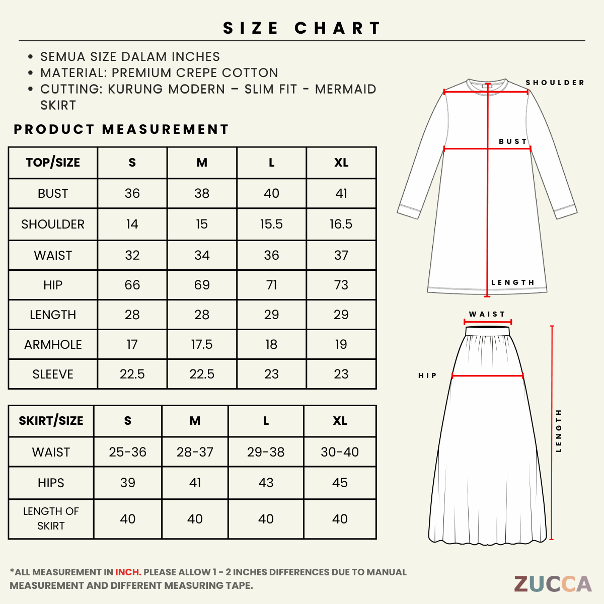 [JOM RAYA 2026] ZUCCA AIYANA KURUNG FLORAL EMBROIDERED - R015