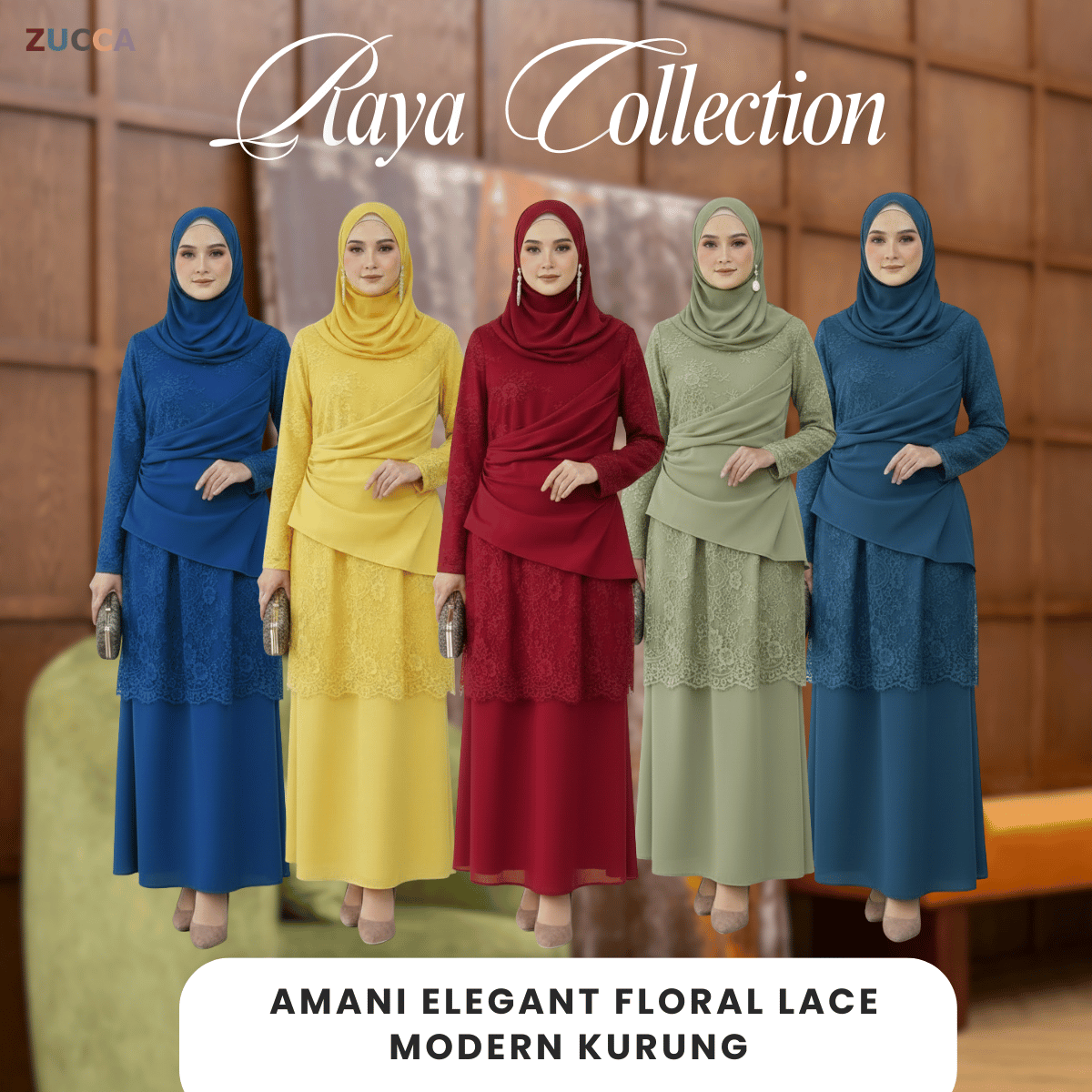[JOM RAYA 2026] ZUCCA AMANI ELEGANT FLORAL LACE MODERN KURUNG-R017