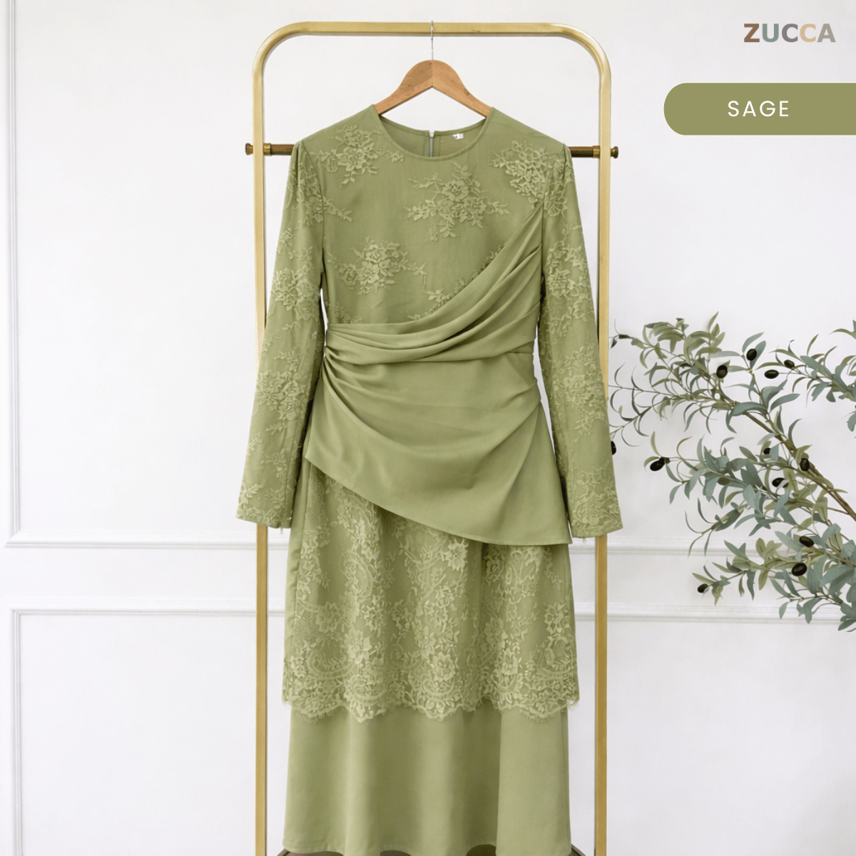 [JOM RAYA 2026] ZUCCA AMANI ELEGANT FLORAL LACE MODERN KURUNG-R017
