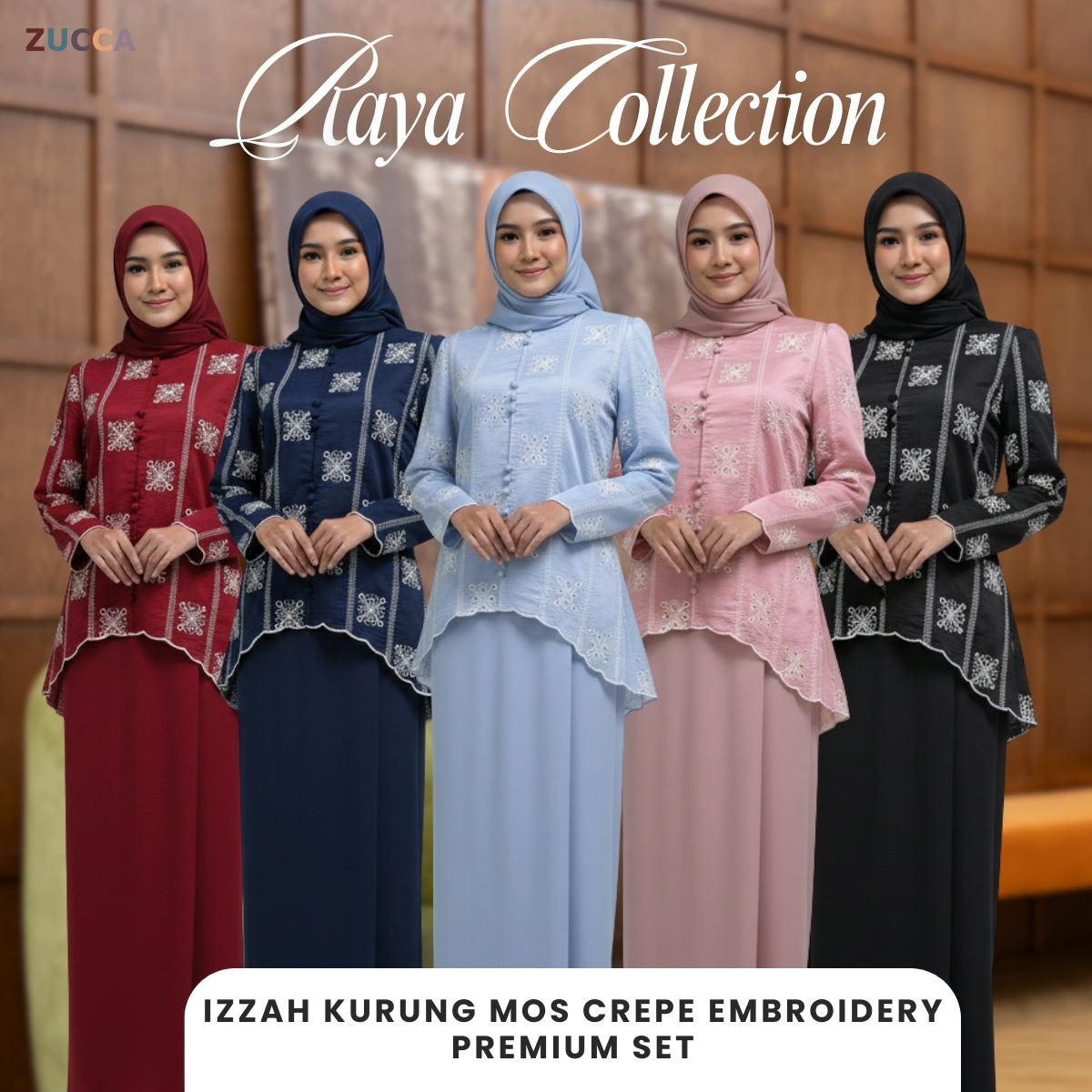 [JOM RAYA 2026] ZUCCA IZZAH KURUNG MODERN WITH LINING AND EMBROIDERED - R019