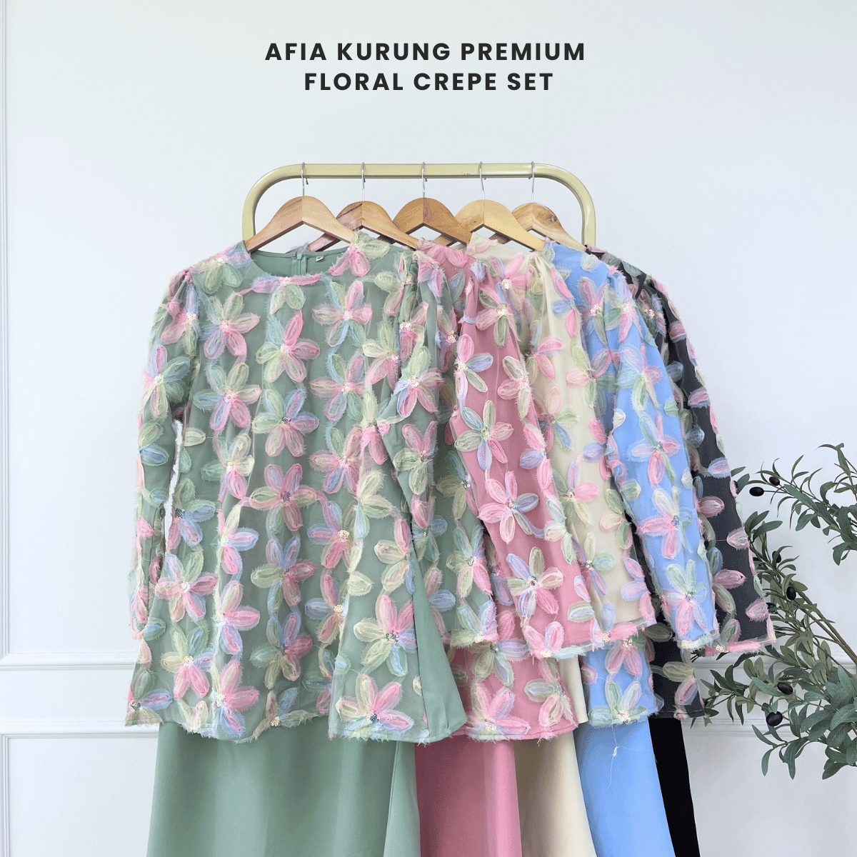 [JOM RAYA 2026] ZUCCA AFIA KURUNG PREMIUM  FLORAL CREPE SET - R019