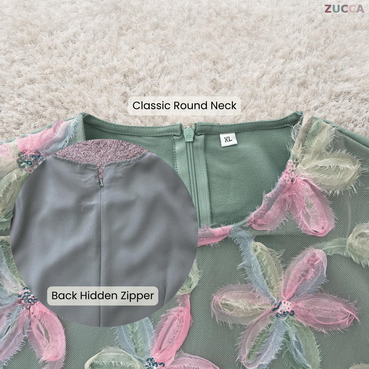 [JOM RAYA 2026] ZUCCA AFIA KURUNG PREMIUM  FLORAL CREPE SET - R019