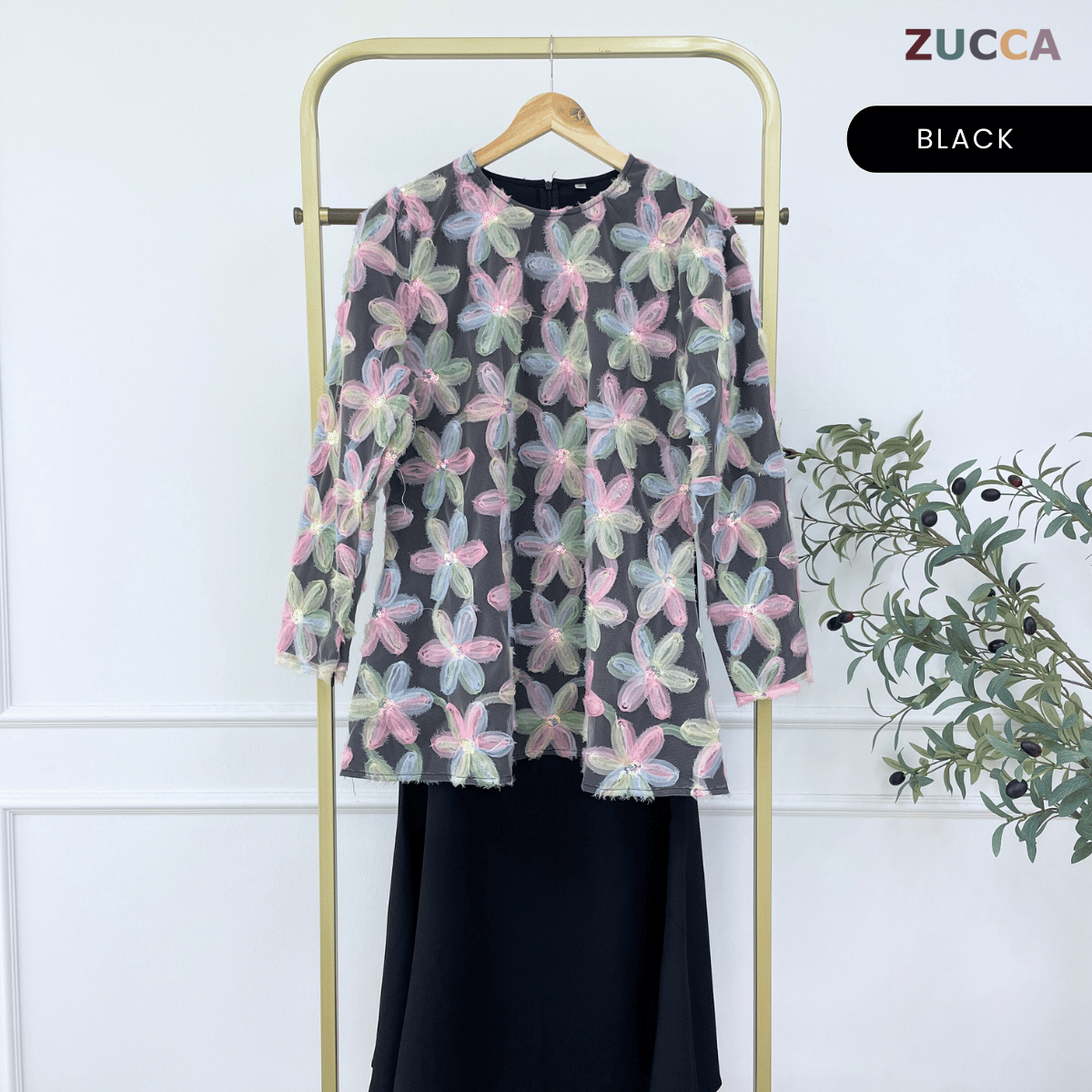 [JOM RAYA 2026] ZUCCA AFIA KURUNG PREMIUM  FLORAL CREPE SET - R019