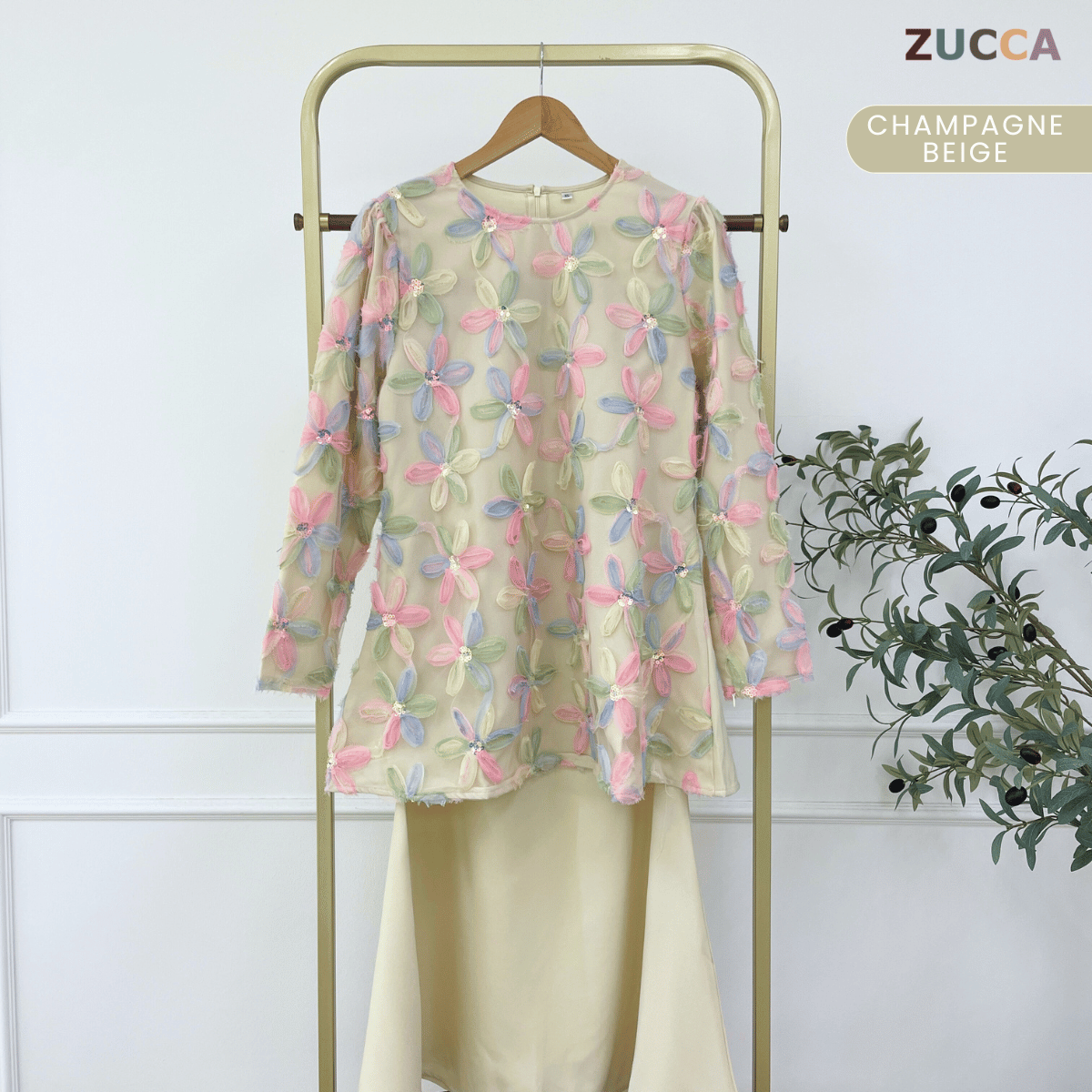 [JOM RAYA 2026] ZUCCA AFIA KURUNG PREMIUM  FLORAL CREPE SET - R019