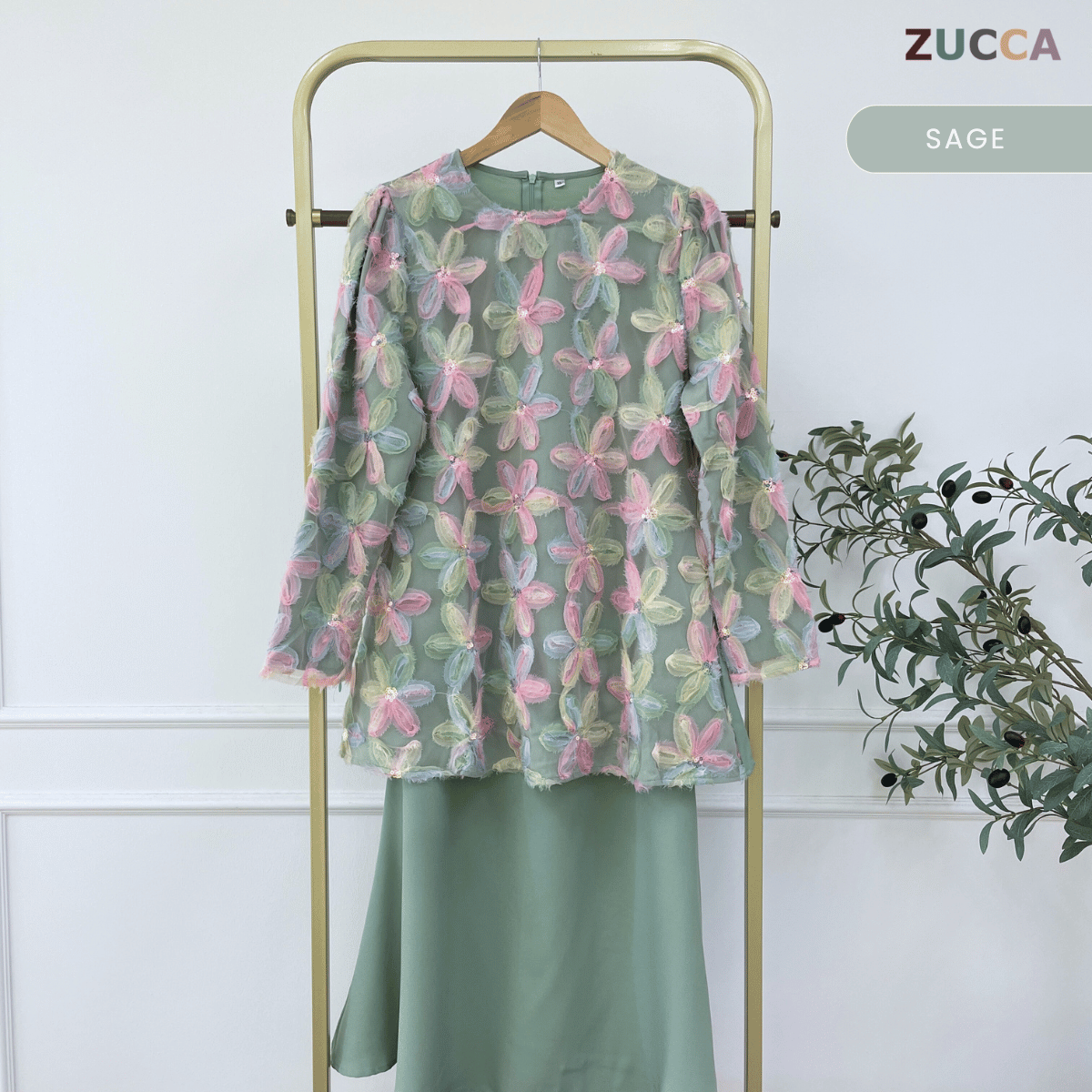 [JOM RAYA 2026] ZUCCA AFIA KURUNG PREMIUM  FLORAL CREPE SET - R019