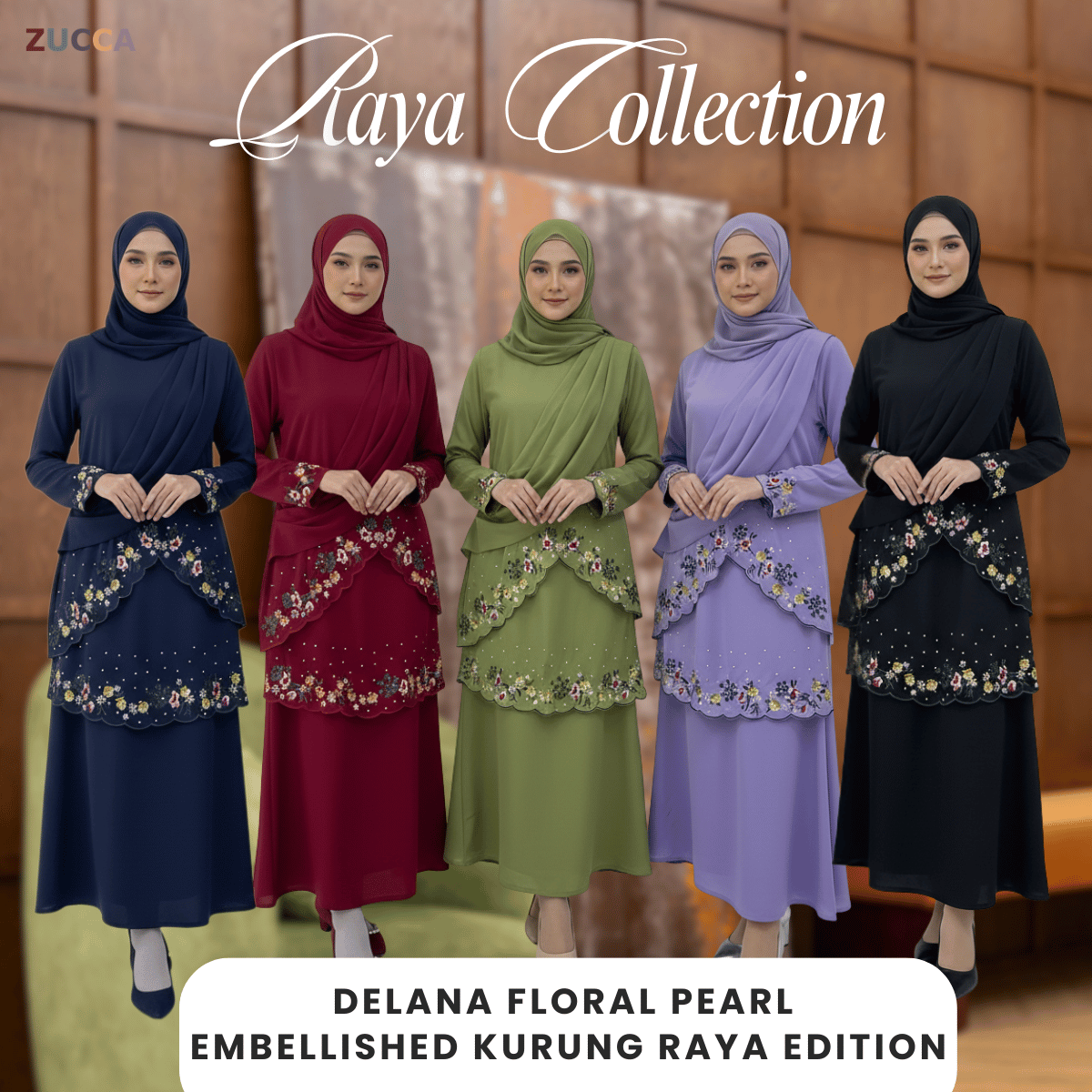 [JOM RAYA 2026] ZUCCA DELANA FLORAL PEARL EMBELLISHED KURUNG - R020