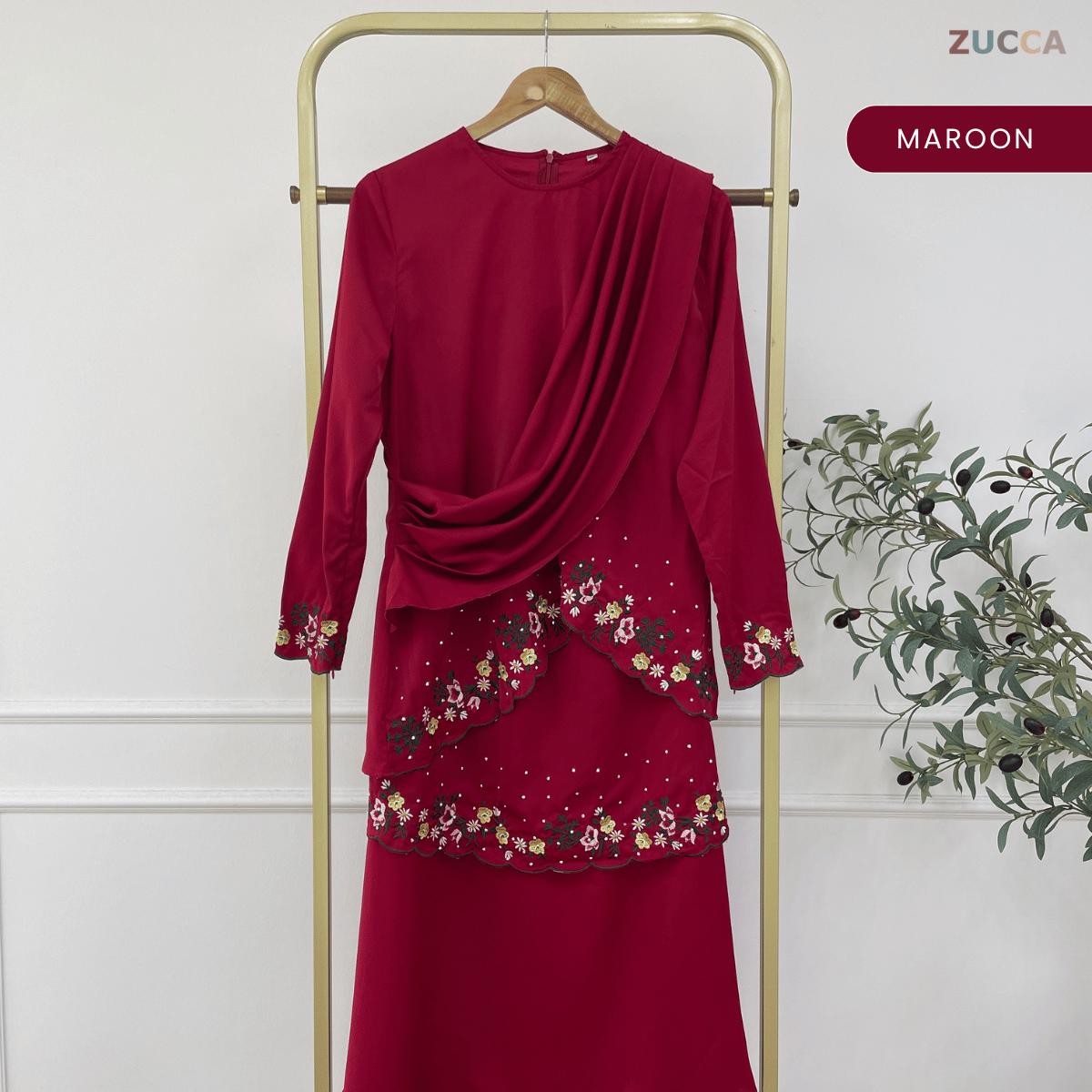 [JOM RAYA 2026] ZUCCA DELANA FLORAL PEARL EMBELLISHED KURUNG - R020