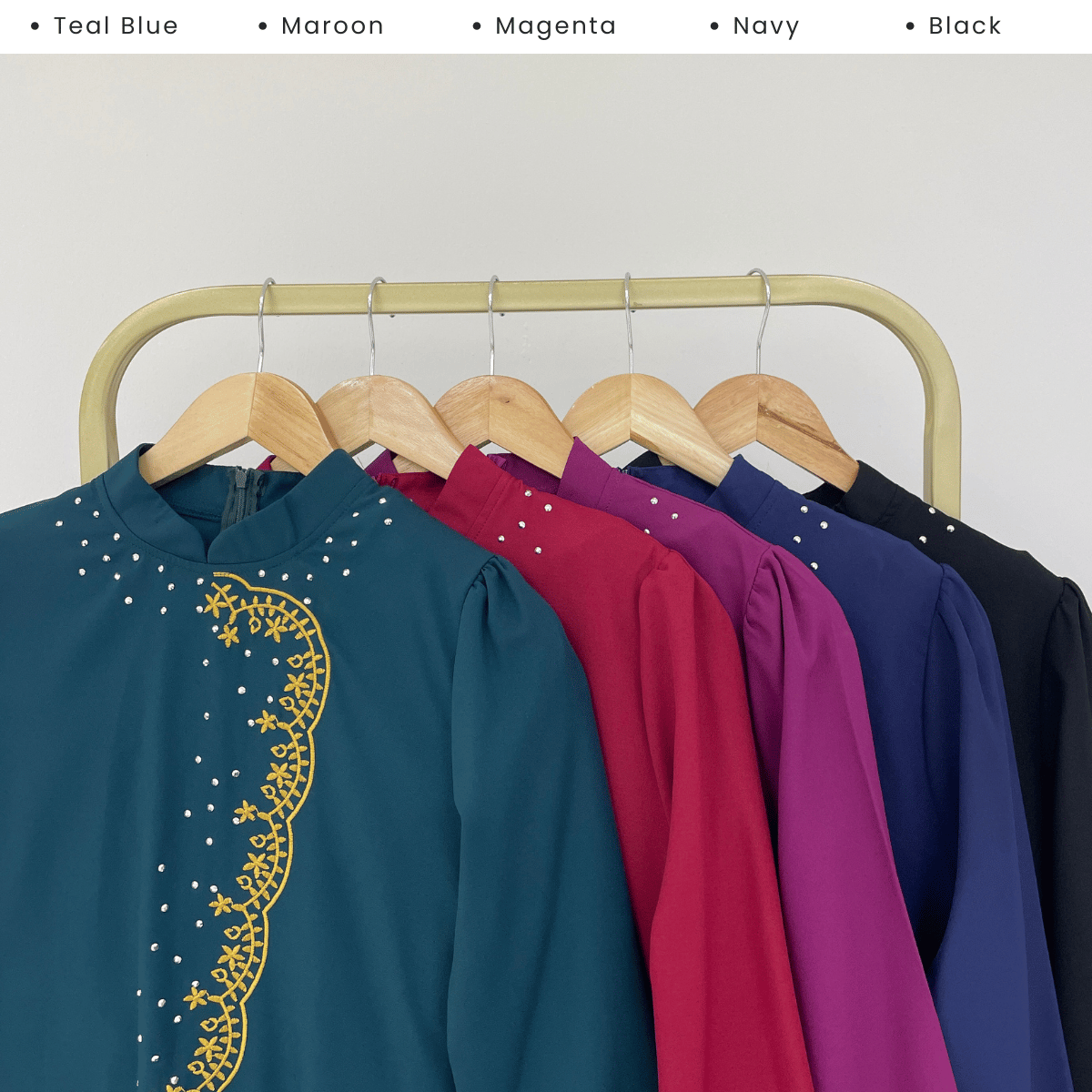 [JOM RAYA 2026] ZUCCA KASTURI KURUNG ROYAL GOLD SCALLOP EMBROIDERY TRIM SET - R021