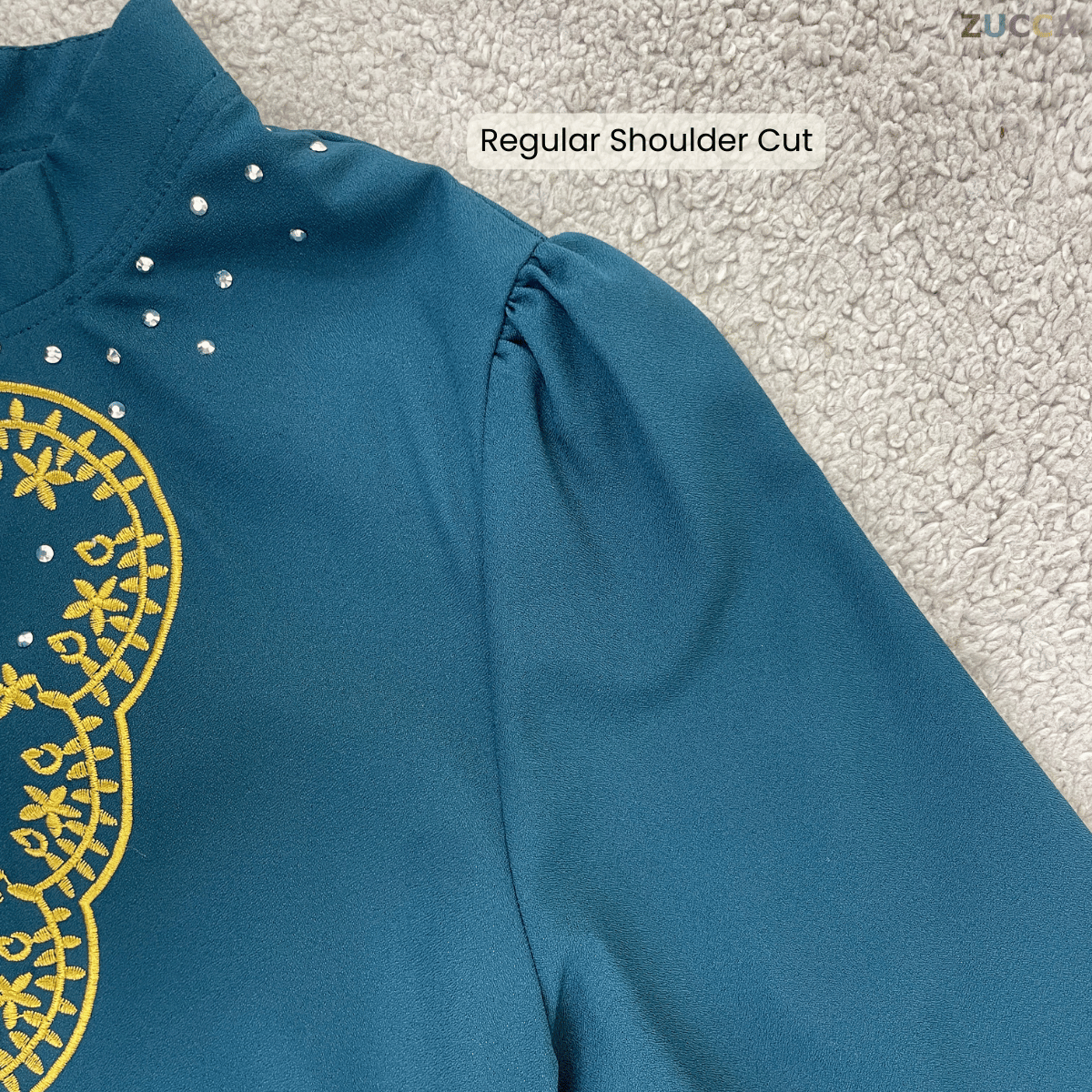 [JOM RAYA 2026] ZUCCA KASTURI KURUNG ROYAL GOLD SCALLOP EMBROIDERY TRIM SET - R021