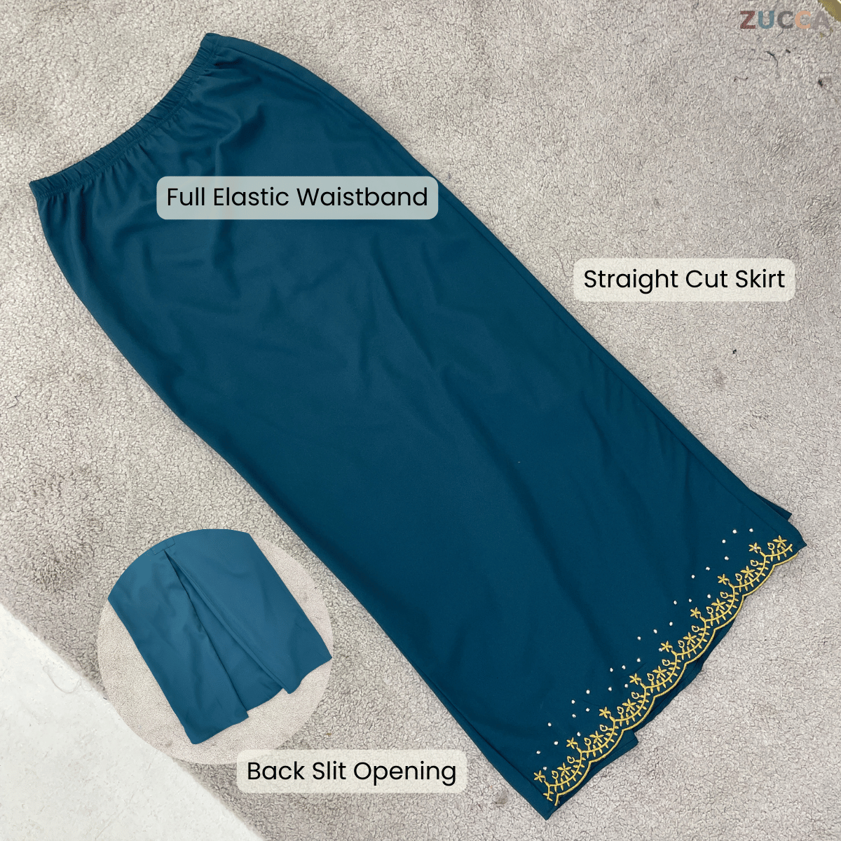 [JOM RAYA 2026] ZUCCA KASTURI KURUNG ROYAL GOLD SCALLOP EMBROIDERY TRIM SET - R021