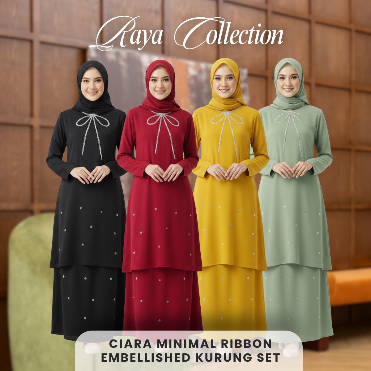 [JOM RAYA 2026] ZUCCA CIARA MINIMAL RIBBON EMBELLISHED KURUNG SET-R022